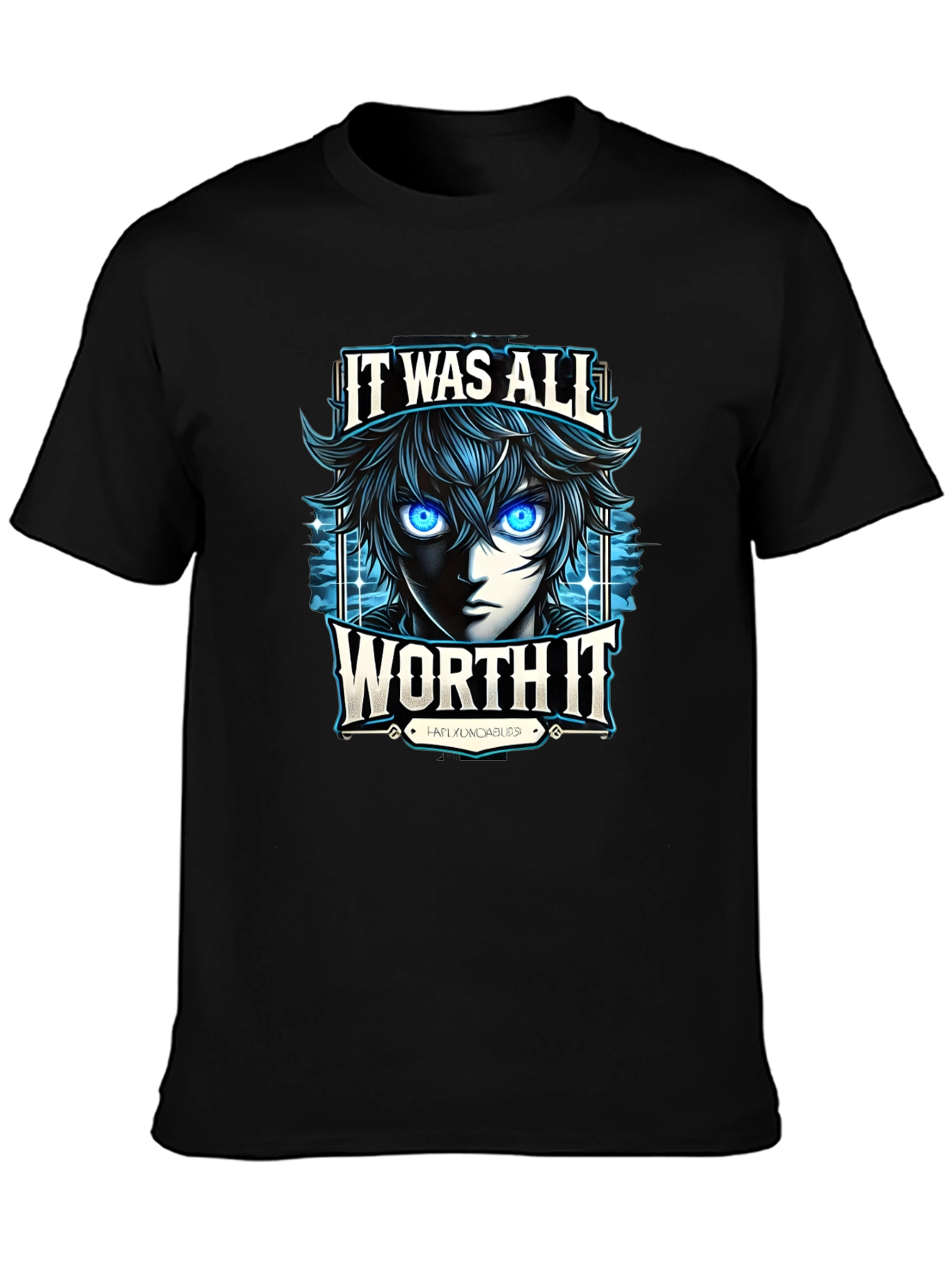 Anime It Was All Worth It Black T-Shirt