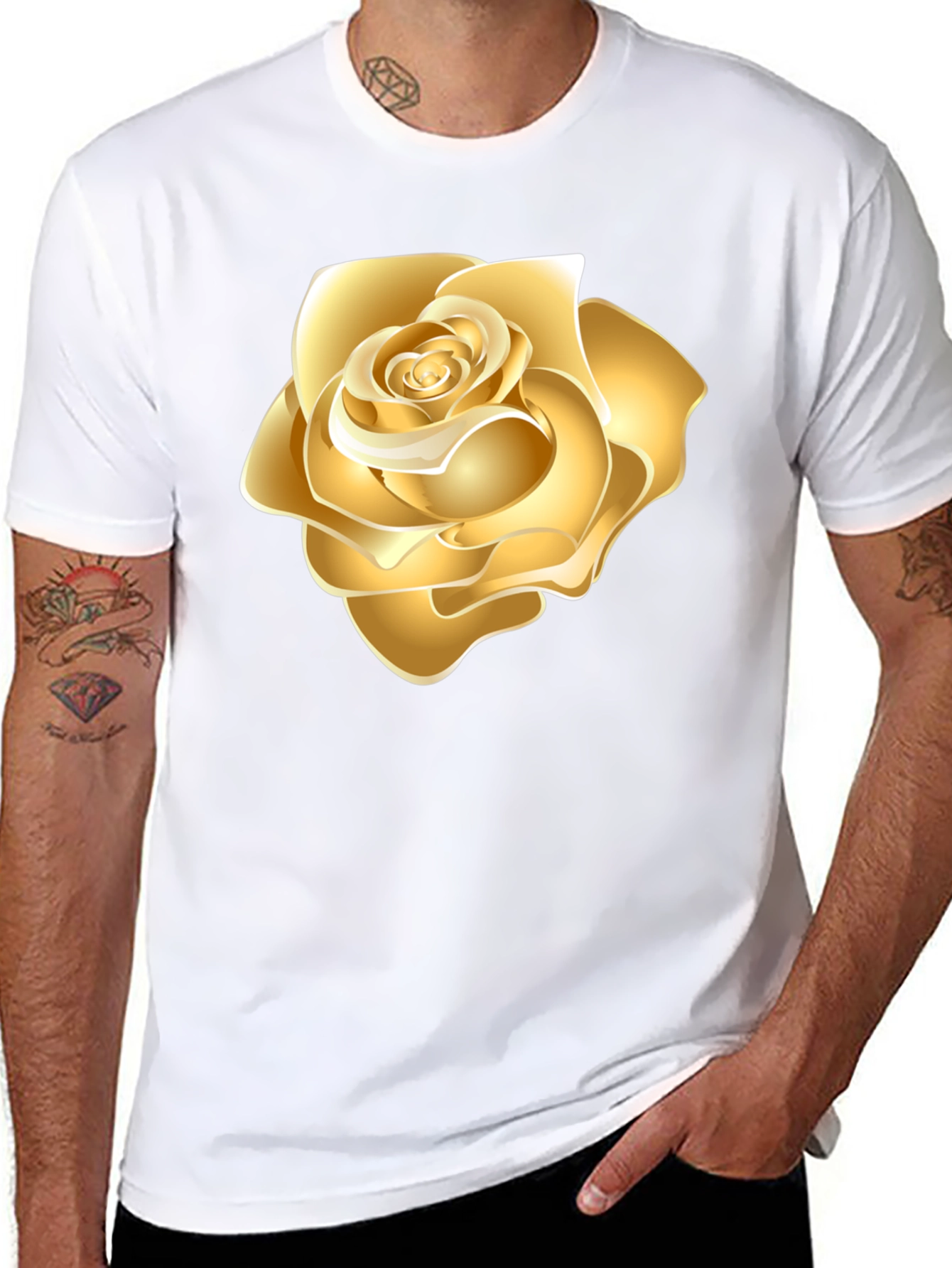 Golden Rose Black T-Shirt