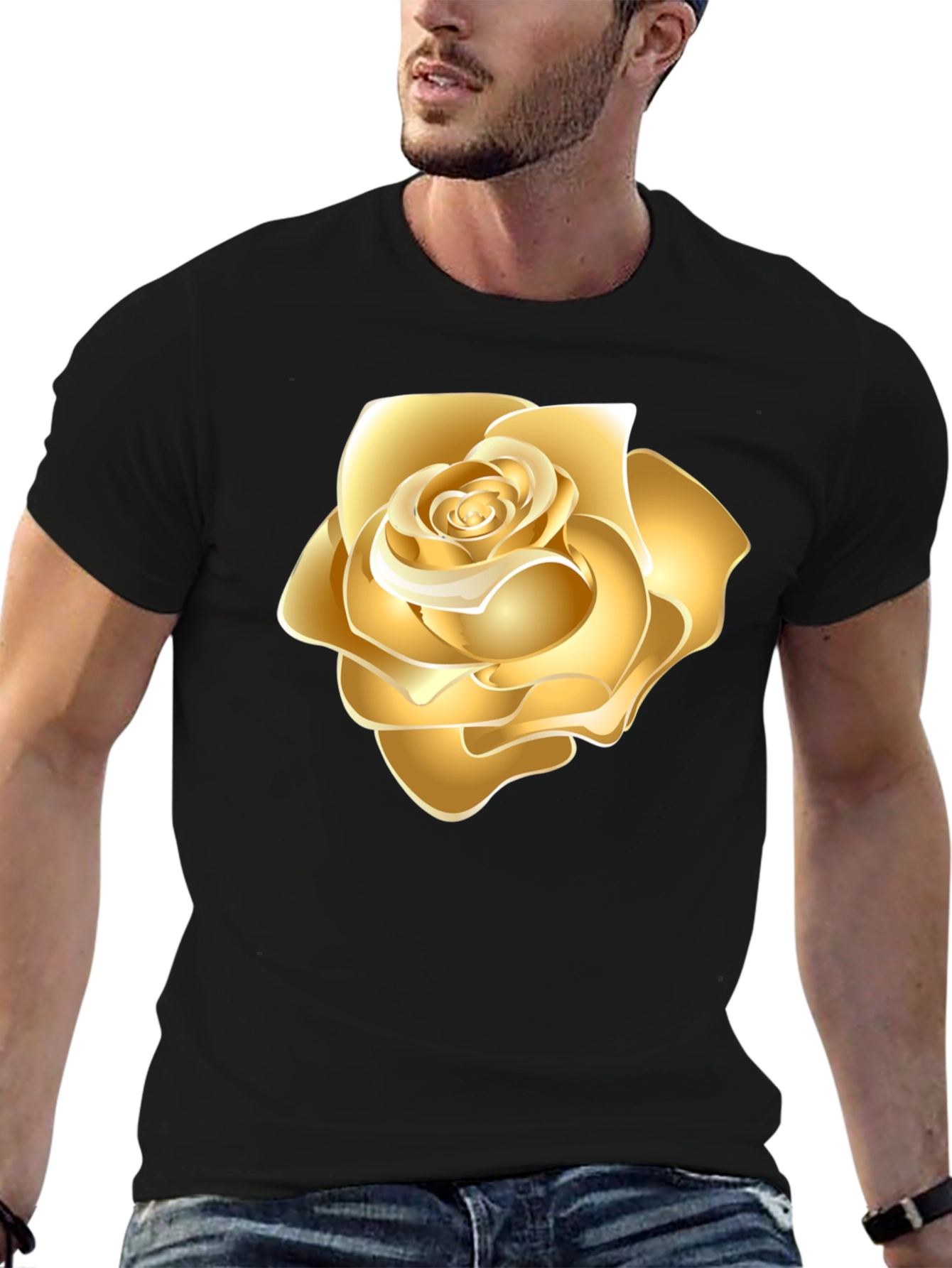 Golden Rose Black T-Shirt