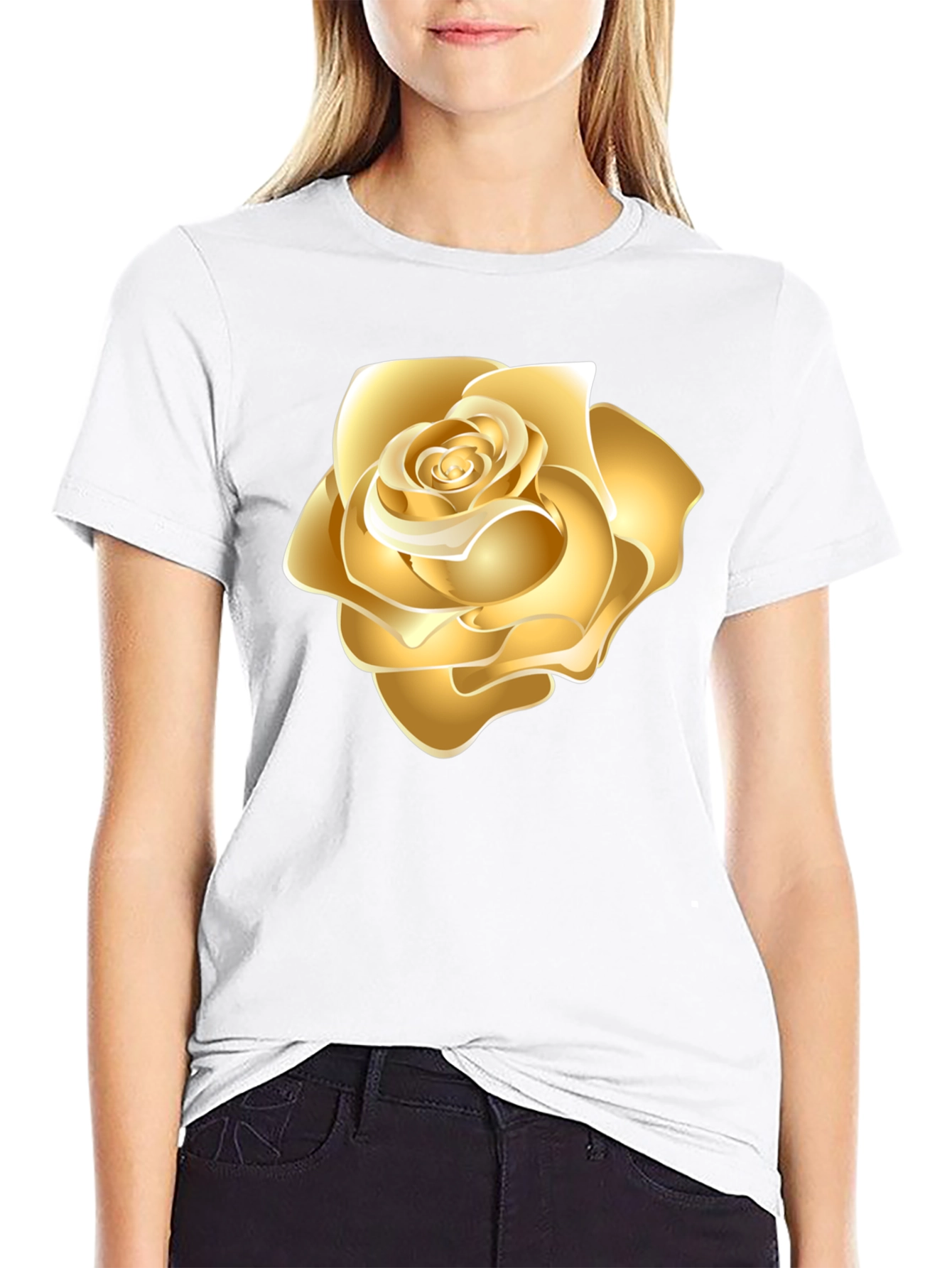 Golden Rose Black T-Shirt