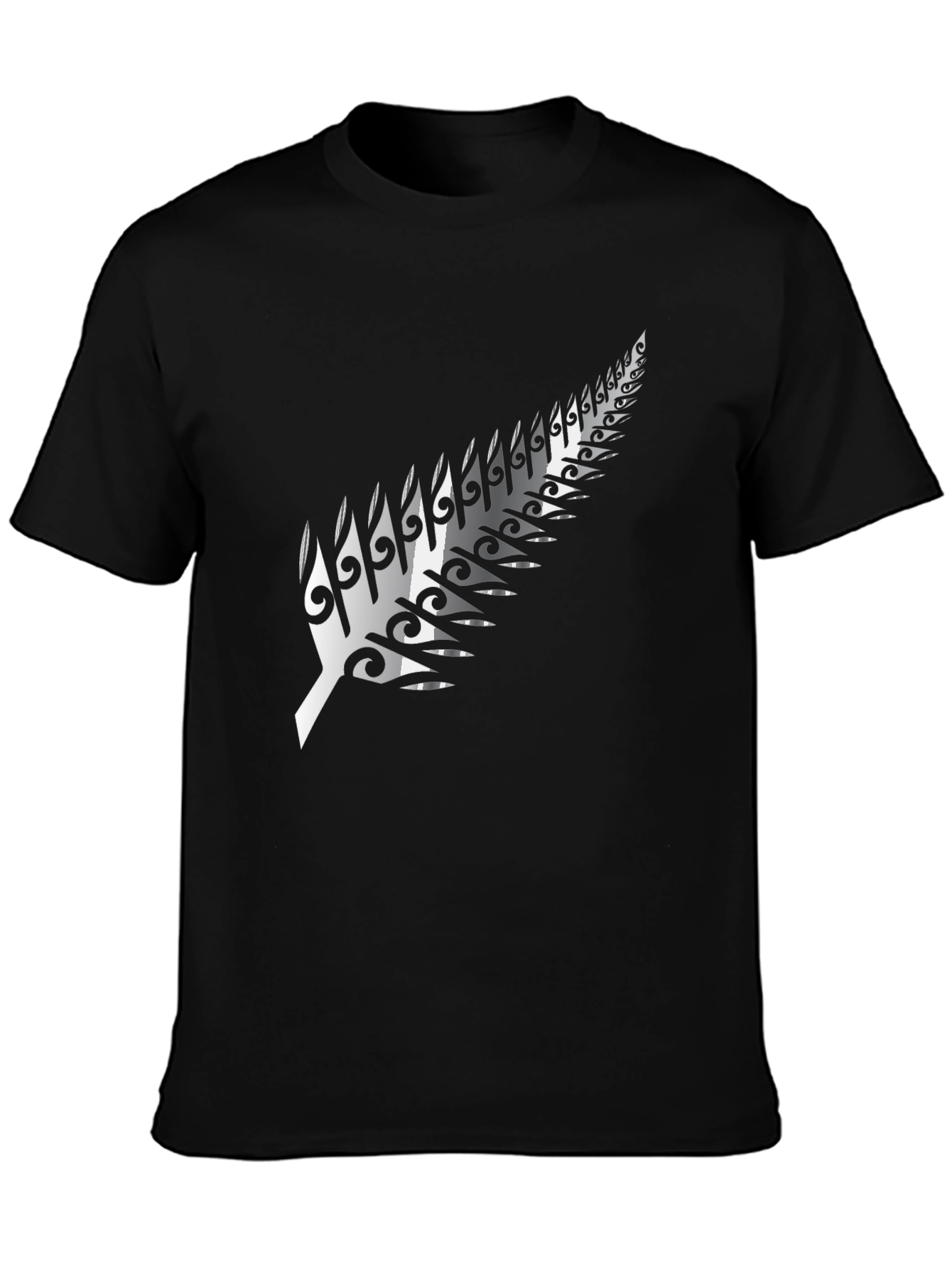 Maori Fern Graphic Black T-Shirt