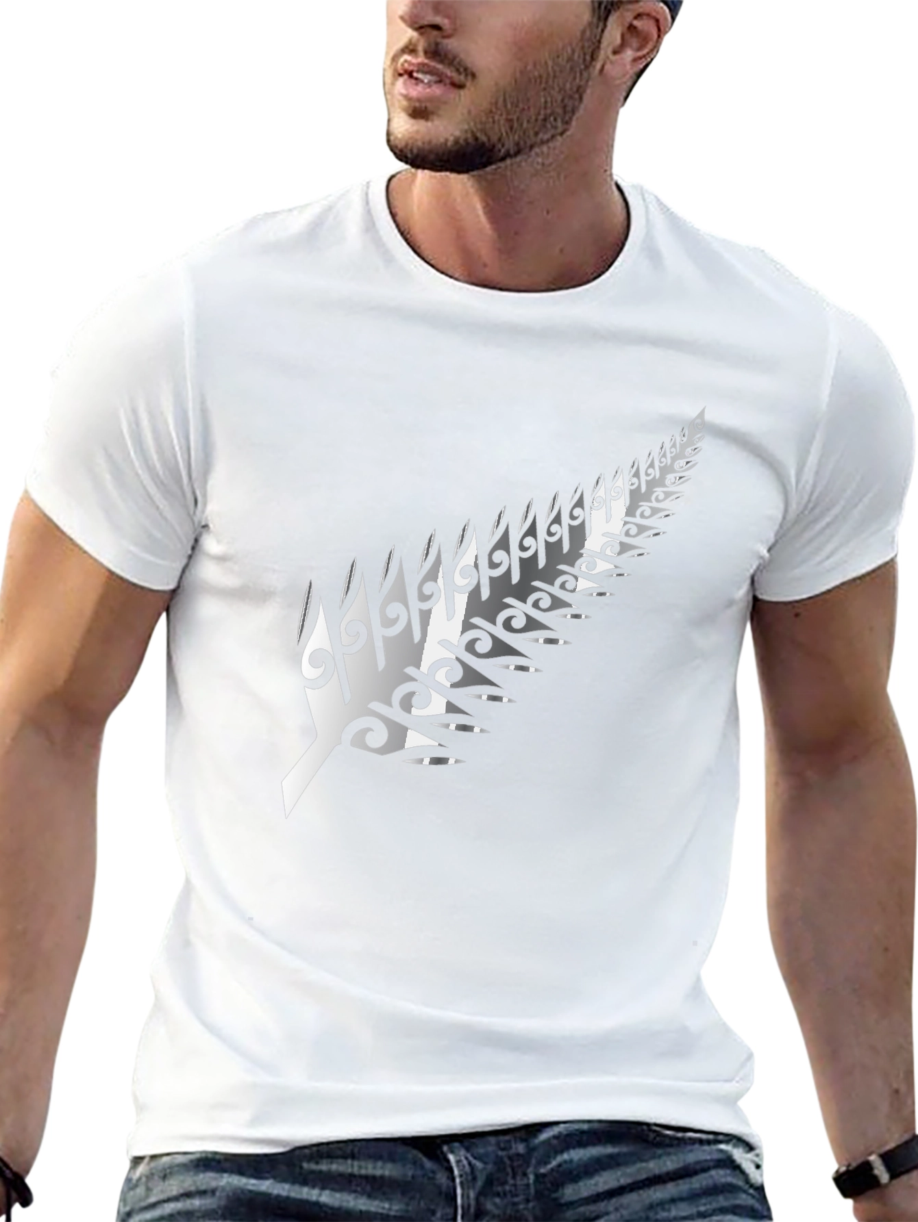 Maori Fern Graphic Black T-Shirt