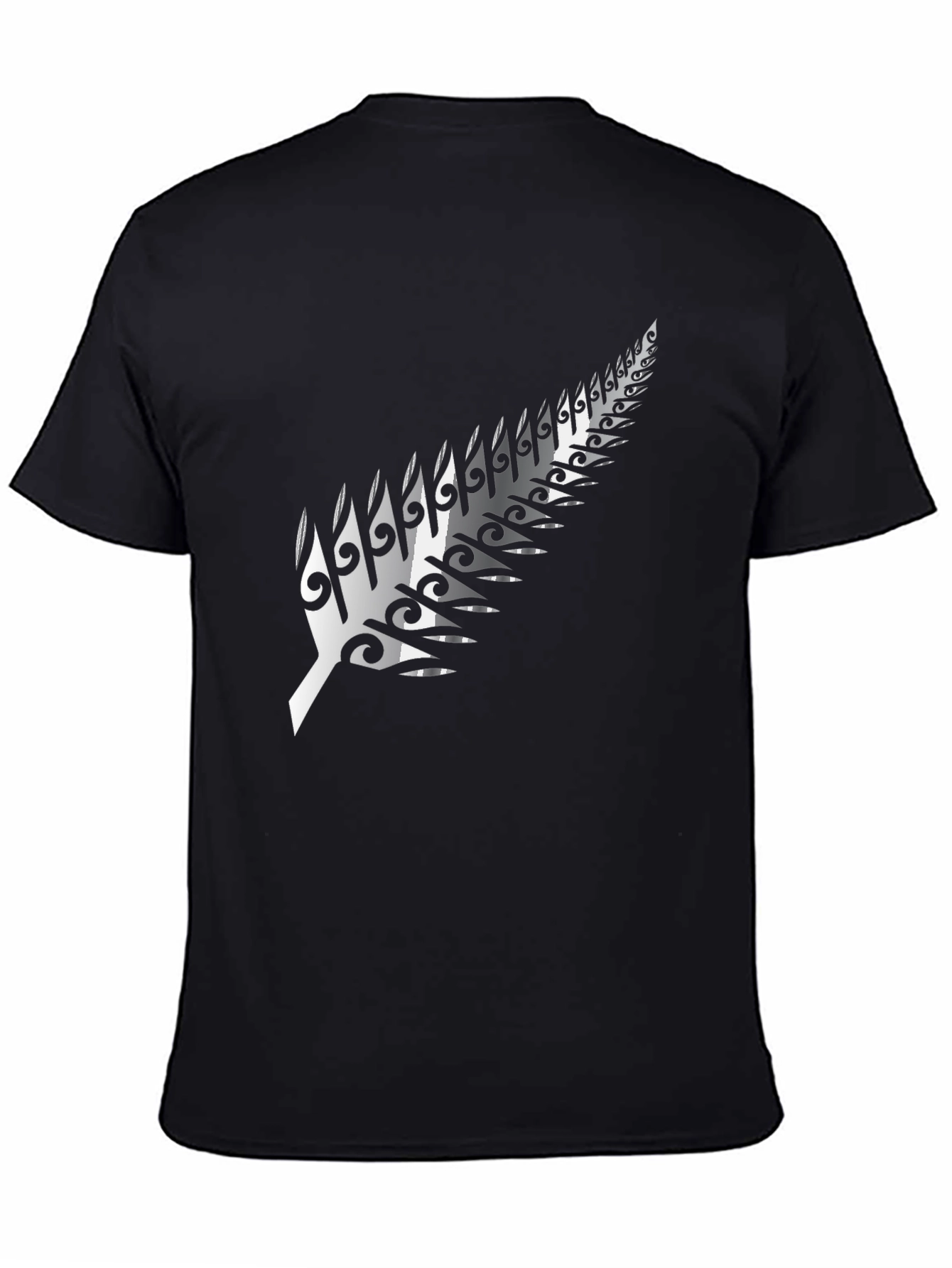 Maori Fern Graphic Black T-Shirt