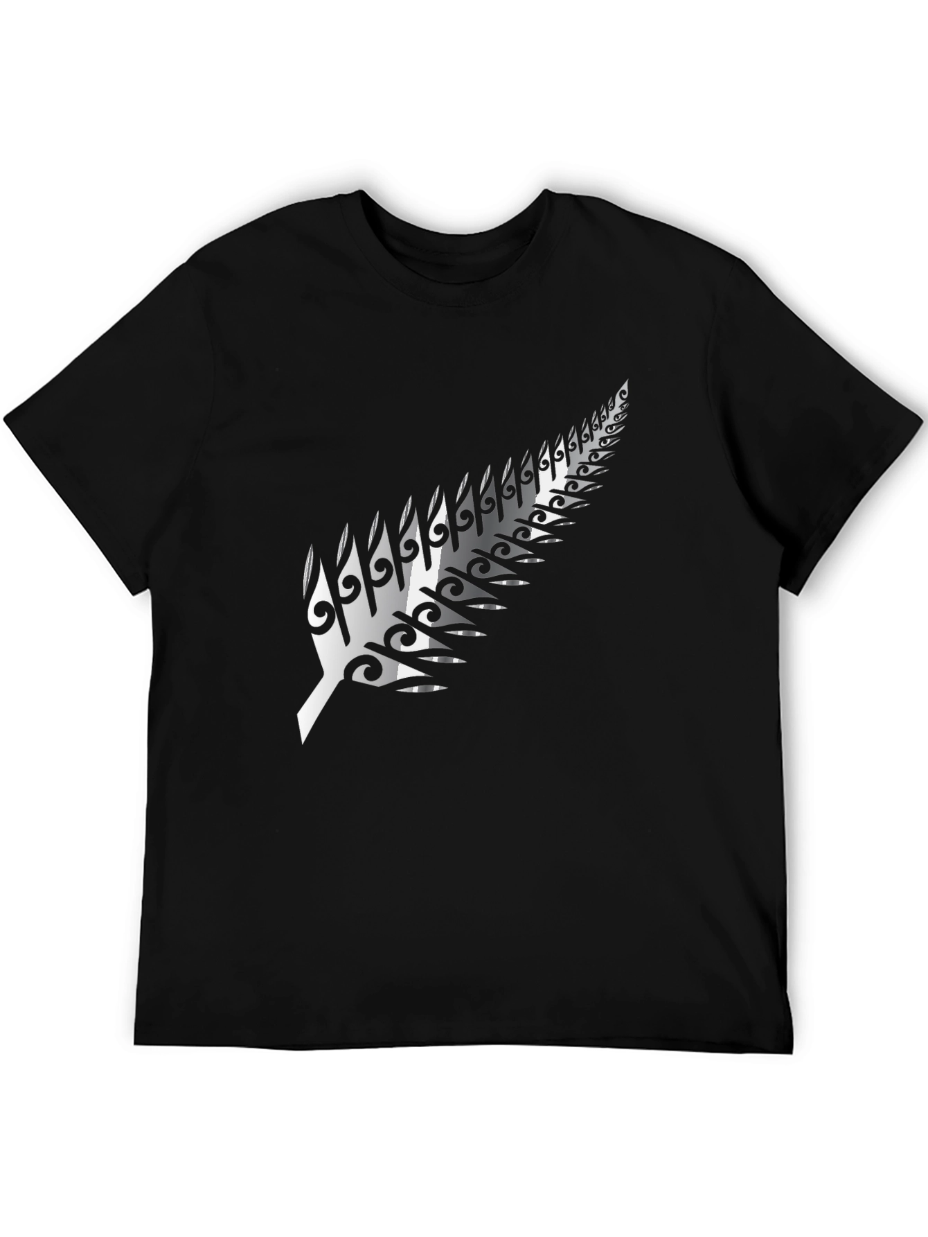 Maori Fern Graphic Black T-Shirt