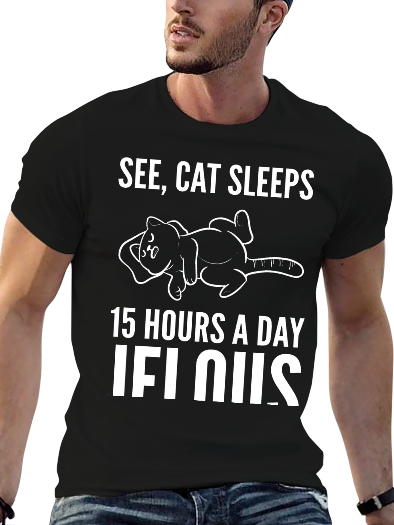See Cat Sleeps Graphic T-Shirt
