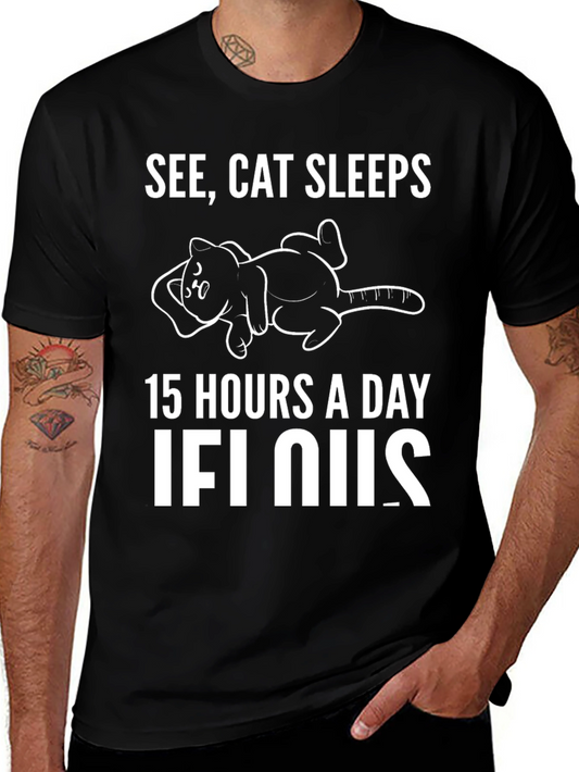 See Cat Sleeps Graphic T-Shirt