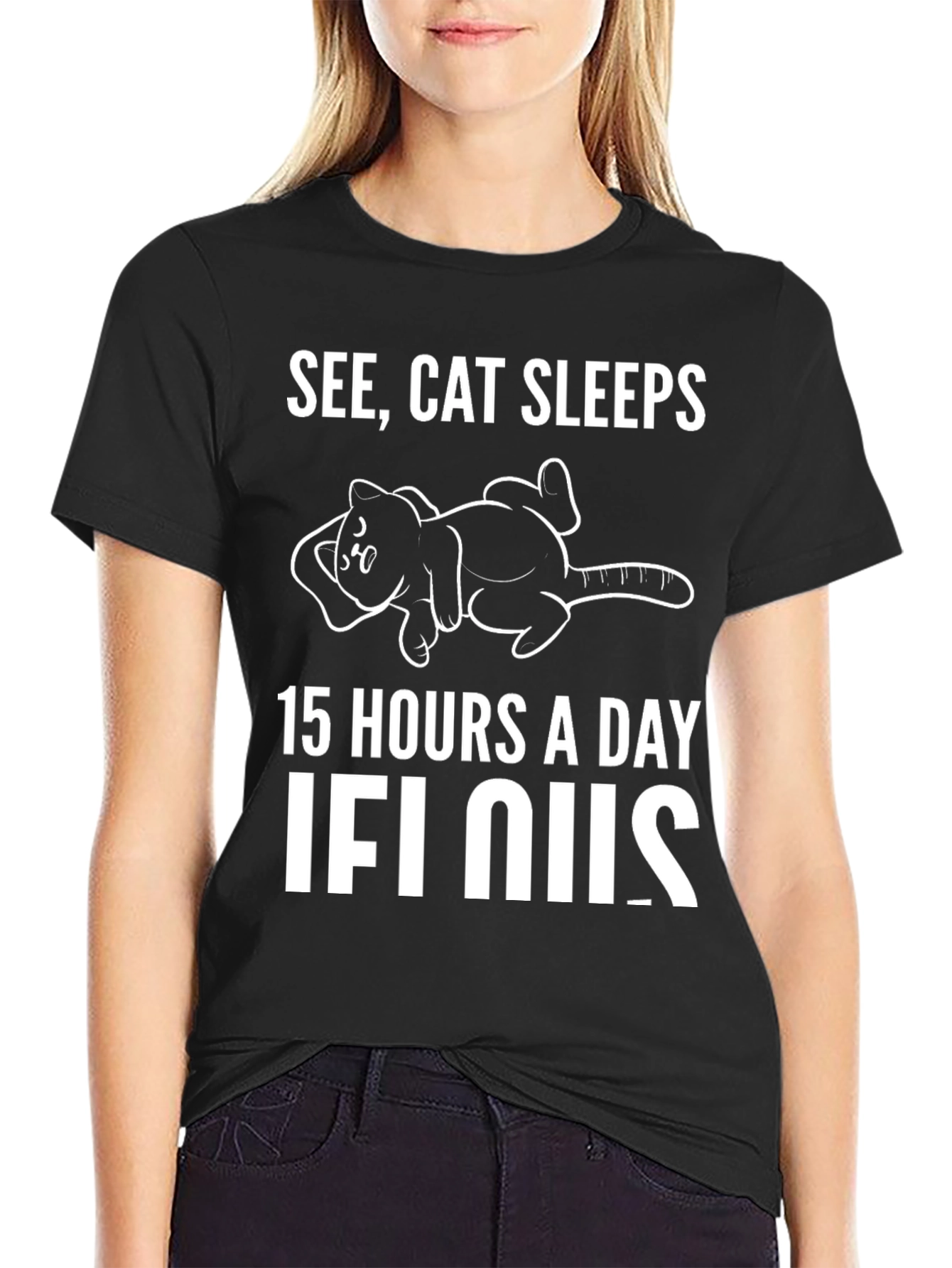 See Cat Sleeps Graphic T-Shirt