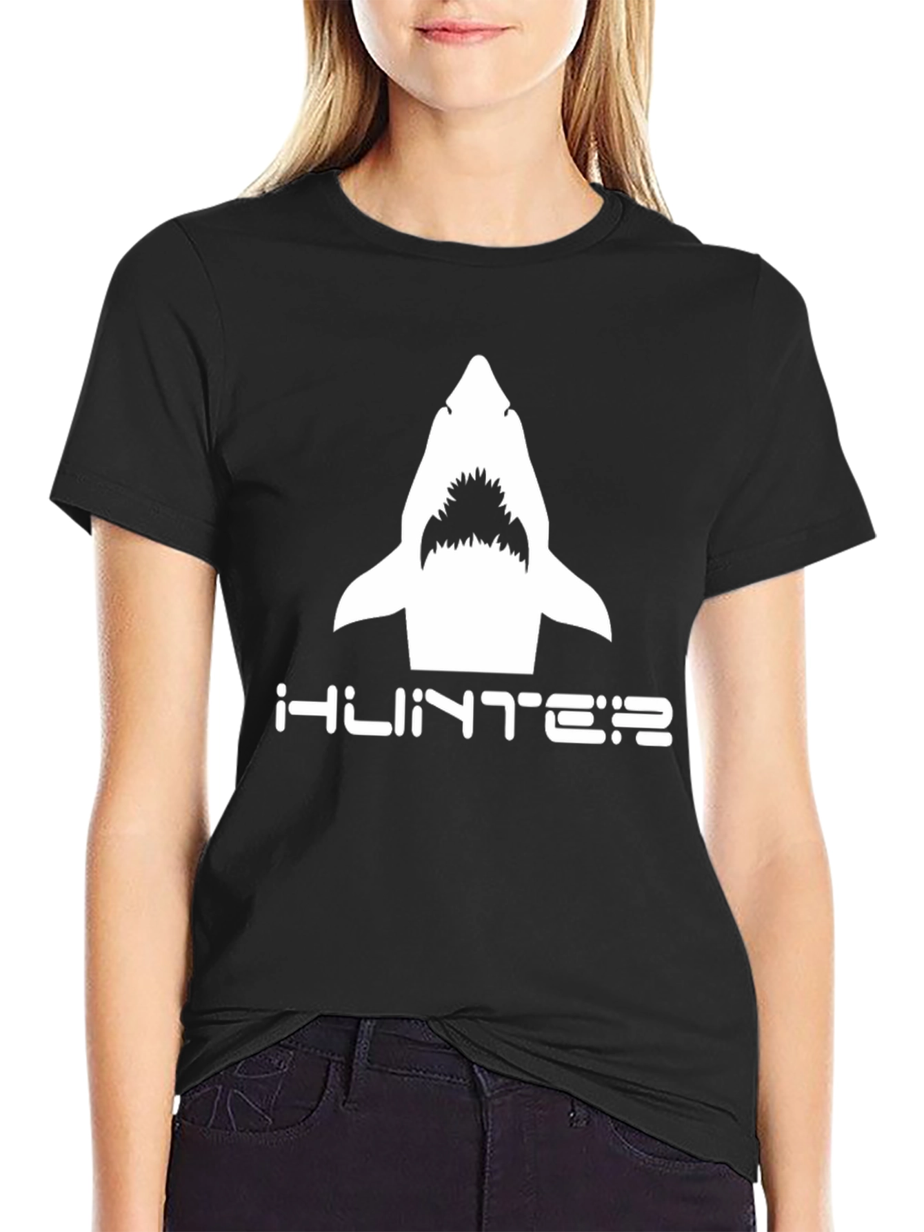 Hunter Shark Graphic T-Shirt - Black