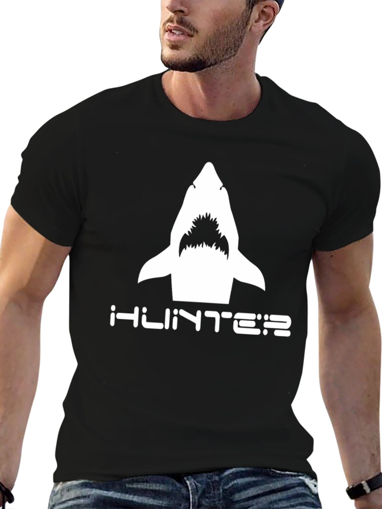Hunter Shark Graphic T-Shirt - Black
