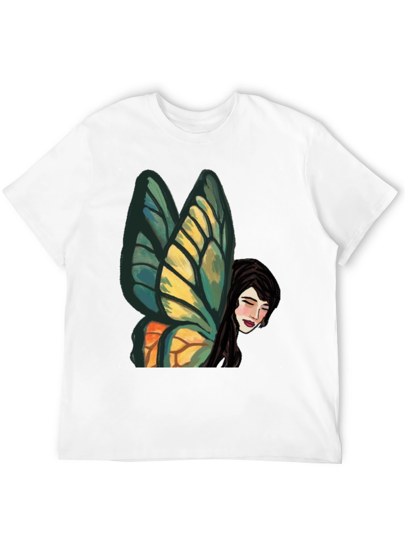 Whimsical Butterfly Fairy Graphic Tee - Black