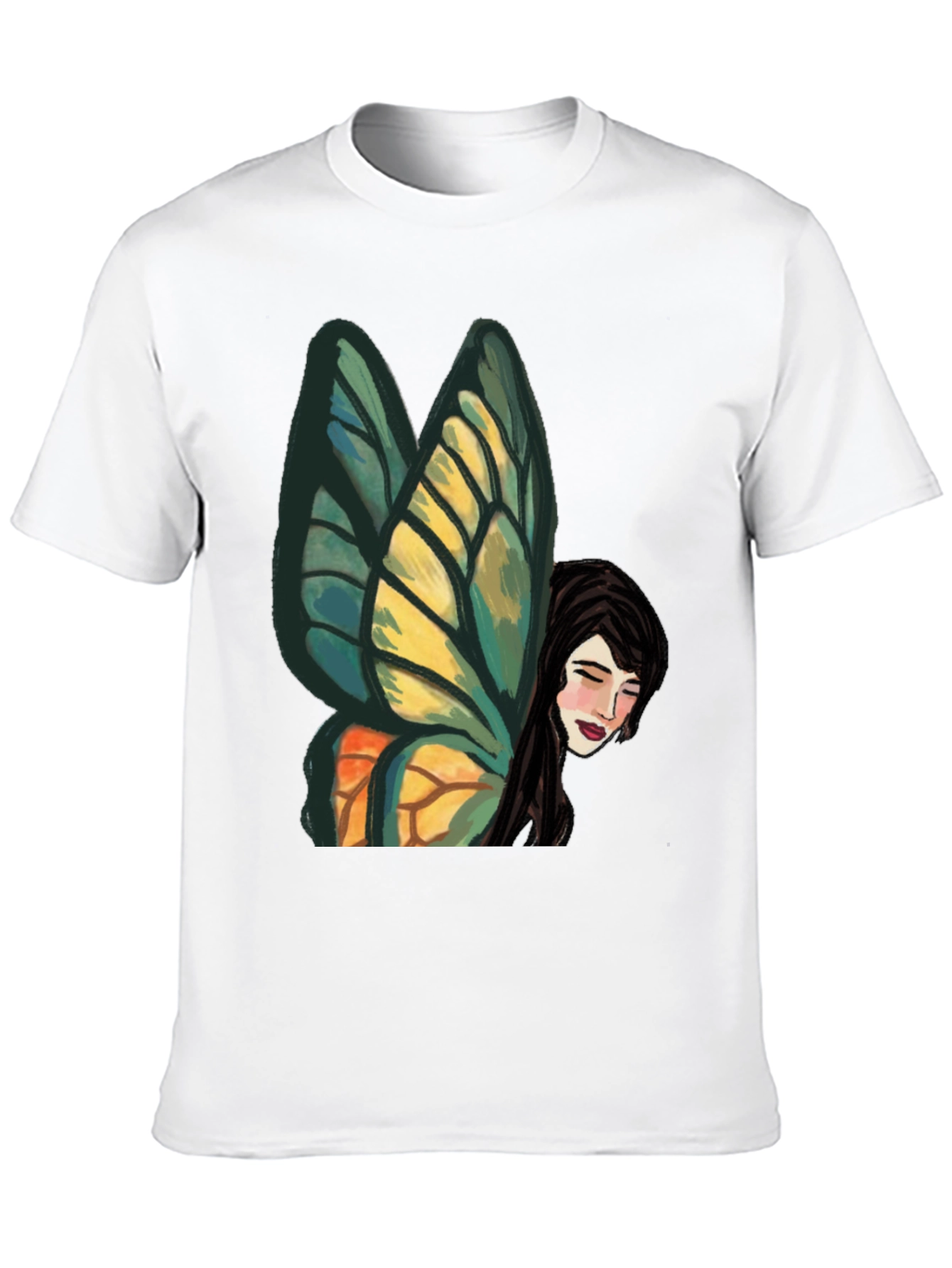 Whimsical Butterfly Fairy Graphic Tee - Black