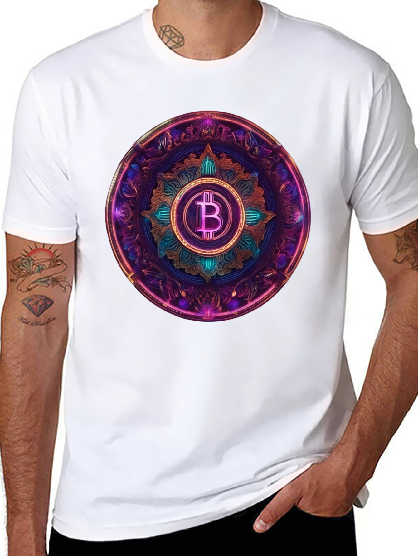 Bitcoin Mandala Graphic Tee - Crypto Currency Style