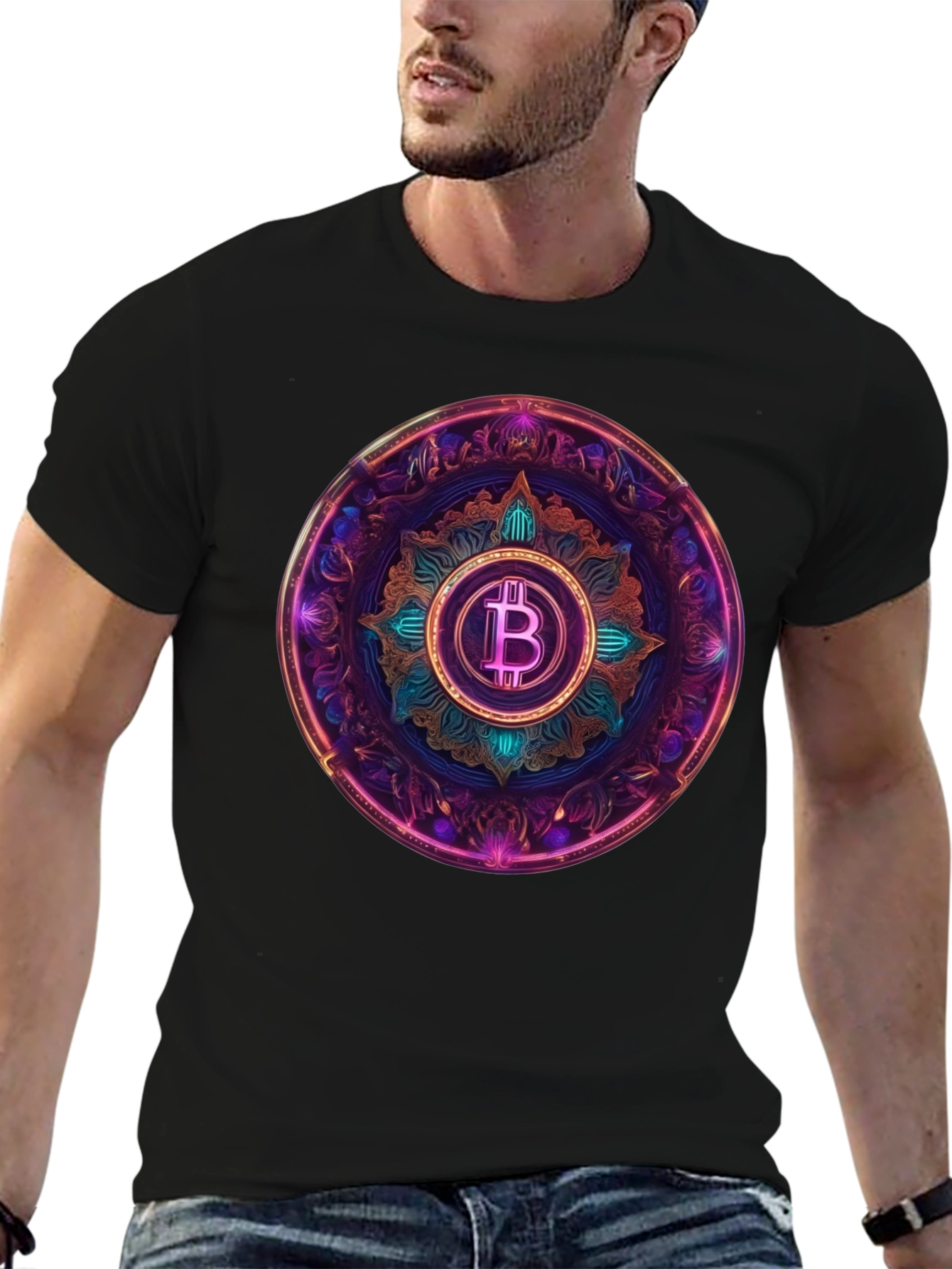 Bitcoin Mandala Graphic Tee - Crypto Currency Style
