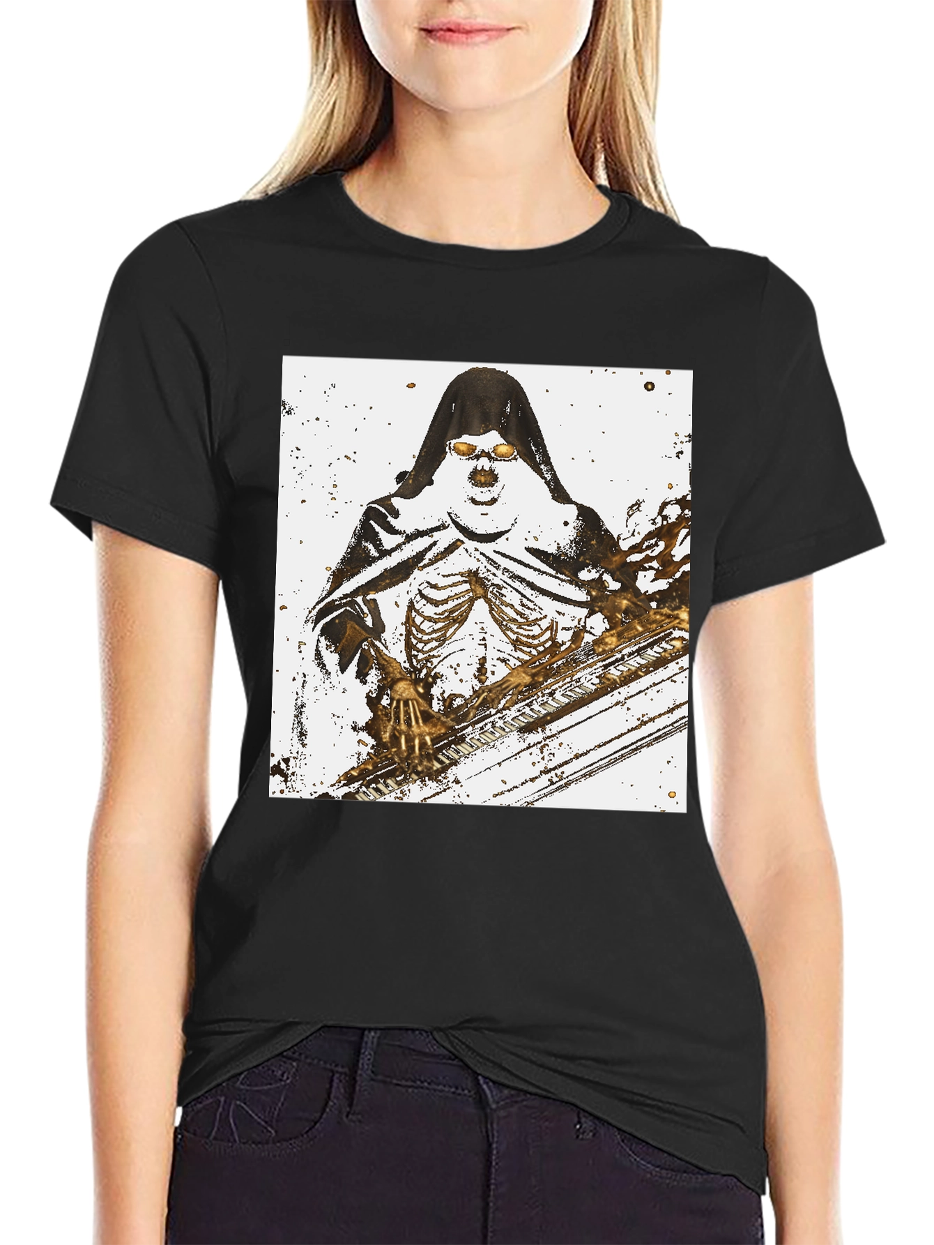 Grim Reaper Skeleton Graphic T-Shirt