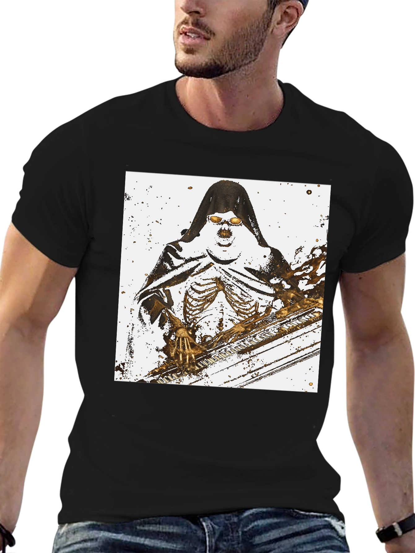 Grim Reaper Skeleton Graphic T-Shirt