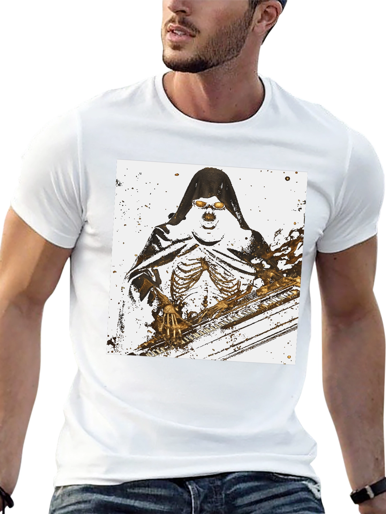 Grim Reaper Skeleton Graphic T-Shirt