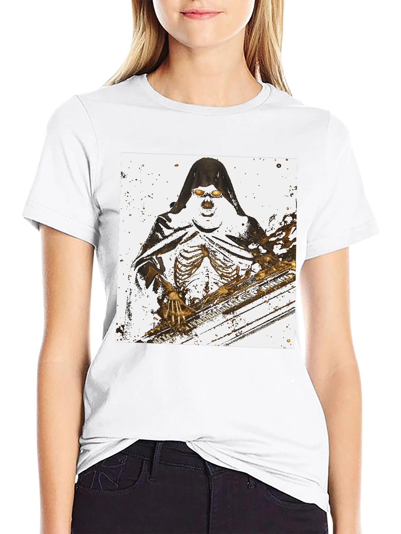 Grim Reaper Skeleton Graphic T-Shirt