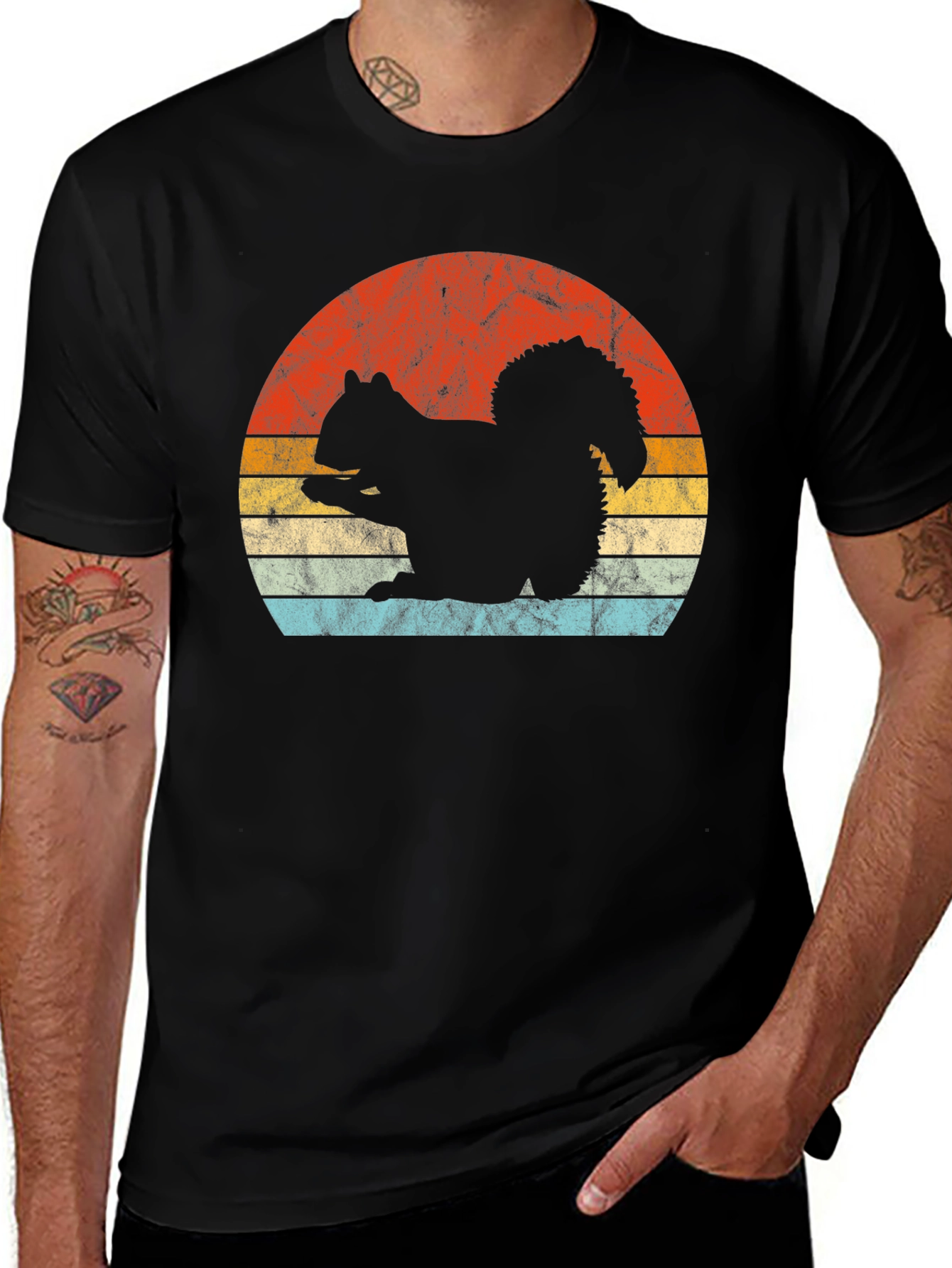 Retro Squirrel Graphic T-Shirt
