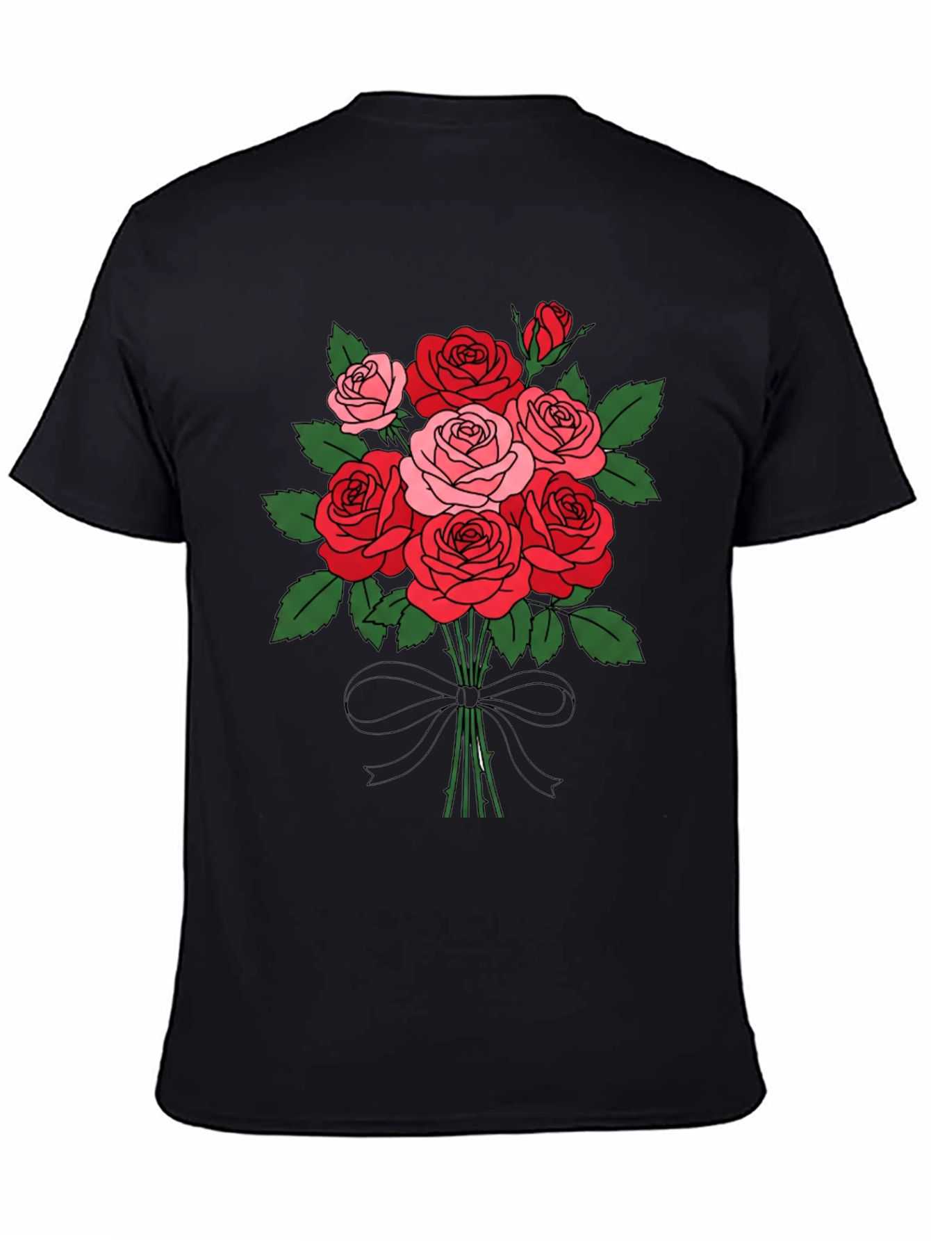 Floral Bouquet T-Shirt: Roses and Bow