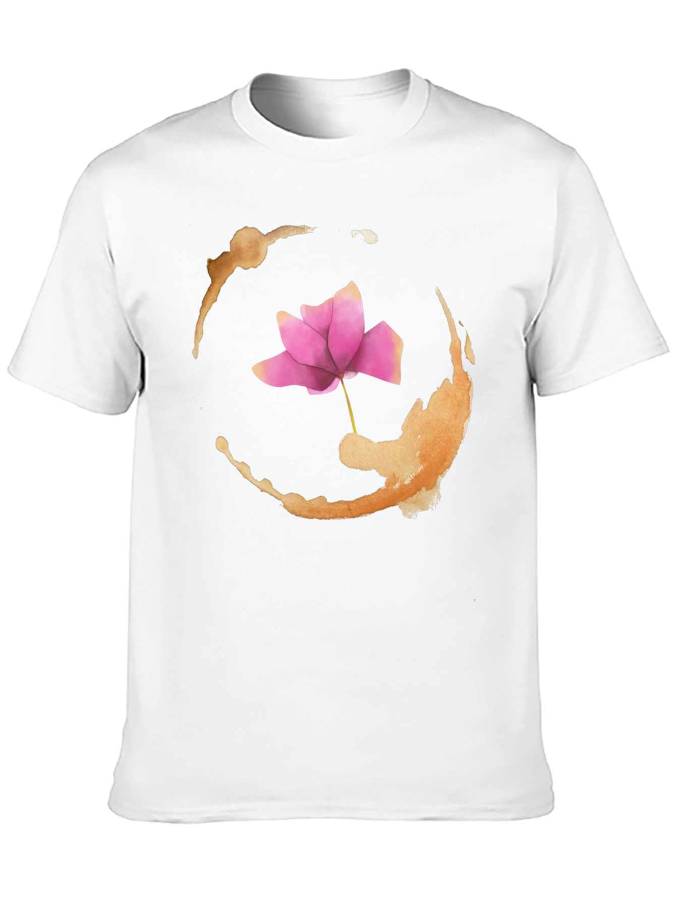 Lotus Flower Graphic Print Black T-Shirt