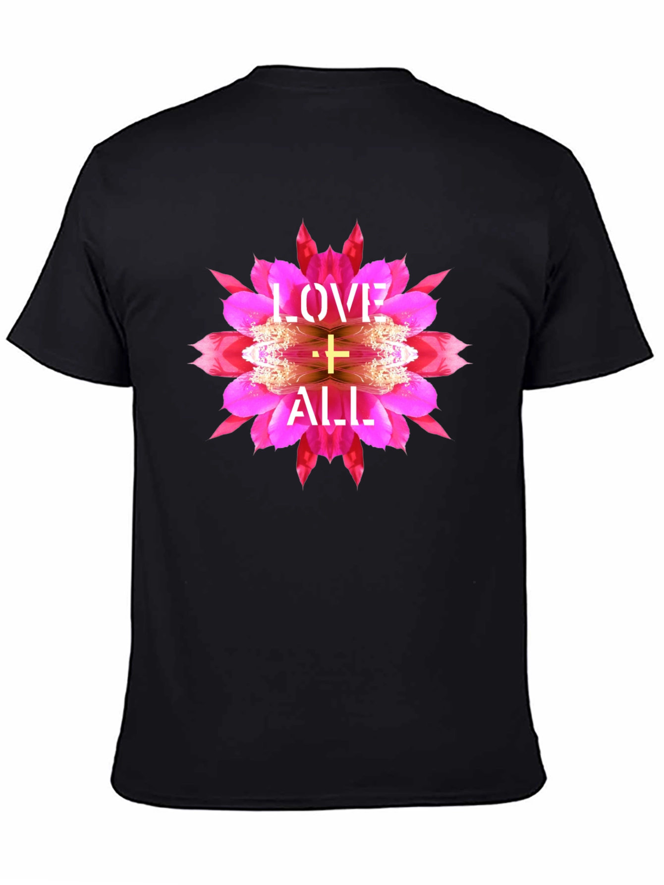 Love All Graphic Tee - Floral Cross Design