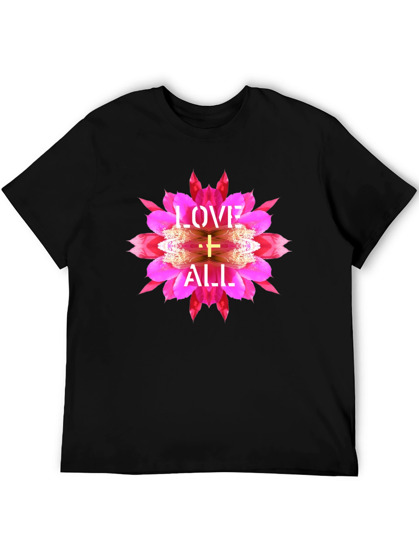 Love All Graphic Tee - Floral Cross Design