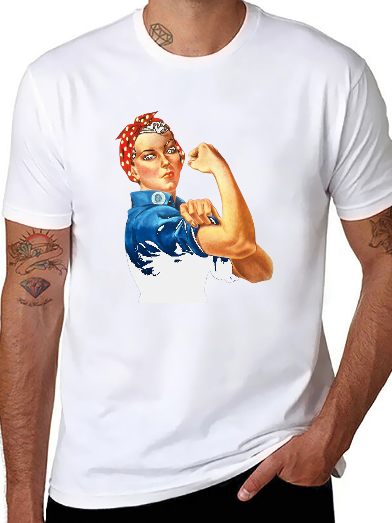 Rosie the Riveter Graphic T-Shirt - Black