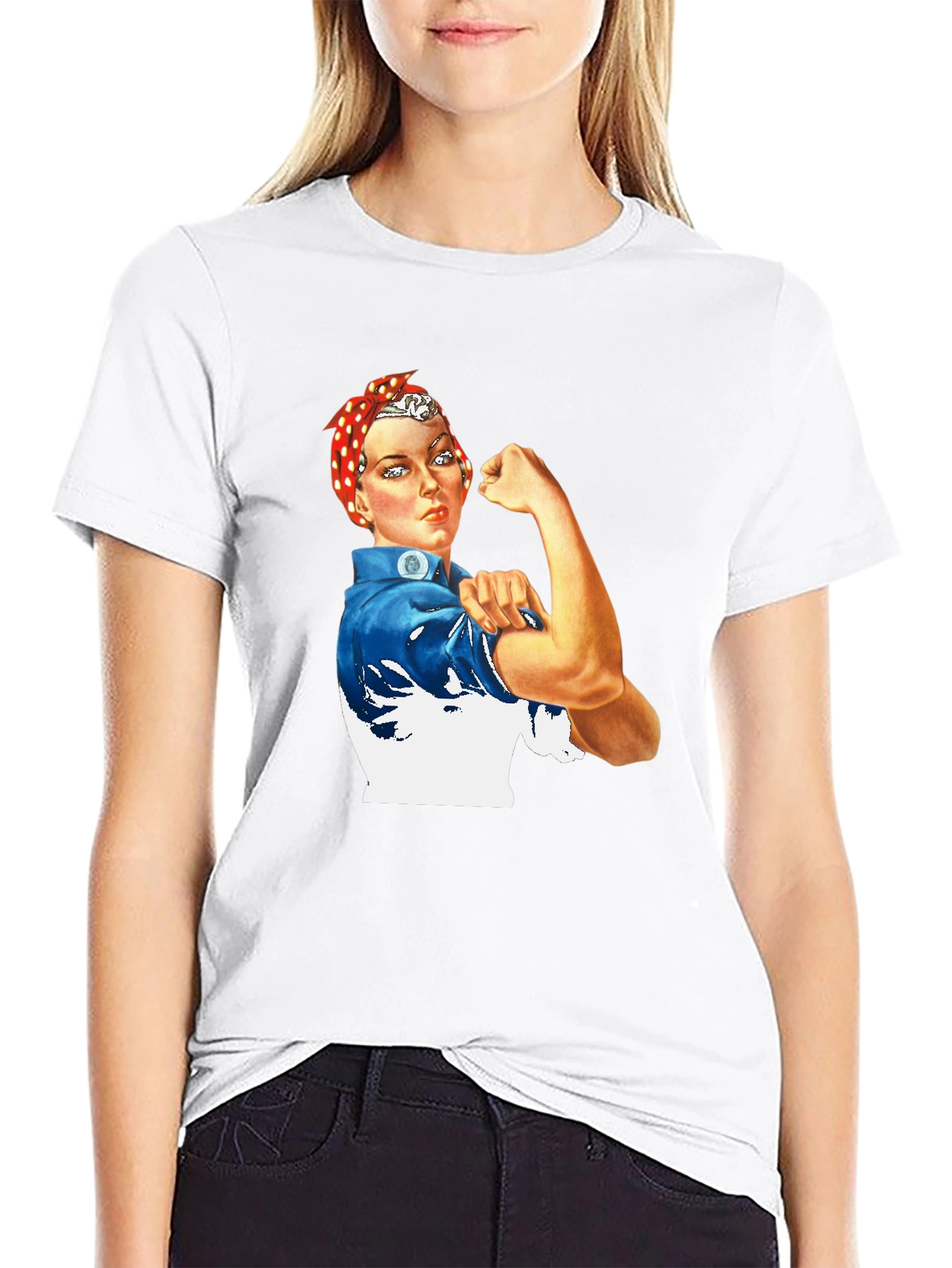 Rosie the Riveter Graphic T-Shirt - Black