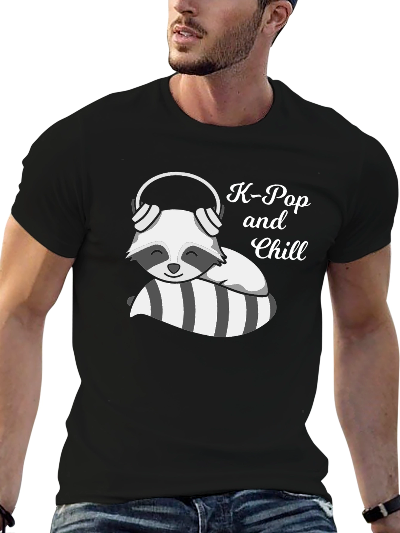 K-Pop & Chill Raccoon Graphic Tee