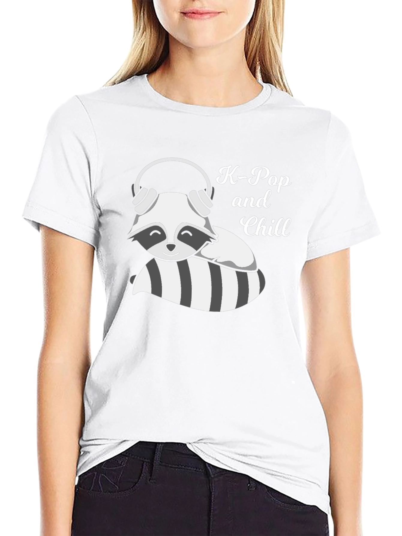 K-Pop & Chill Raccoon Graphic Tee
