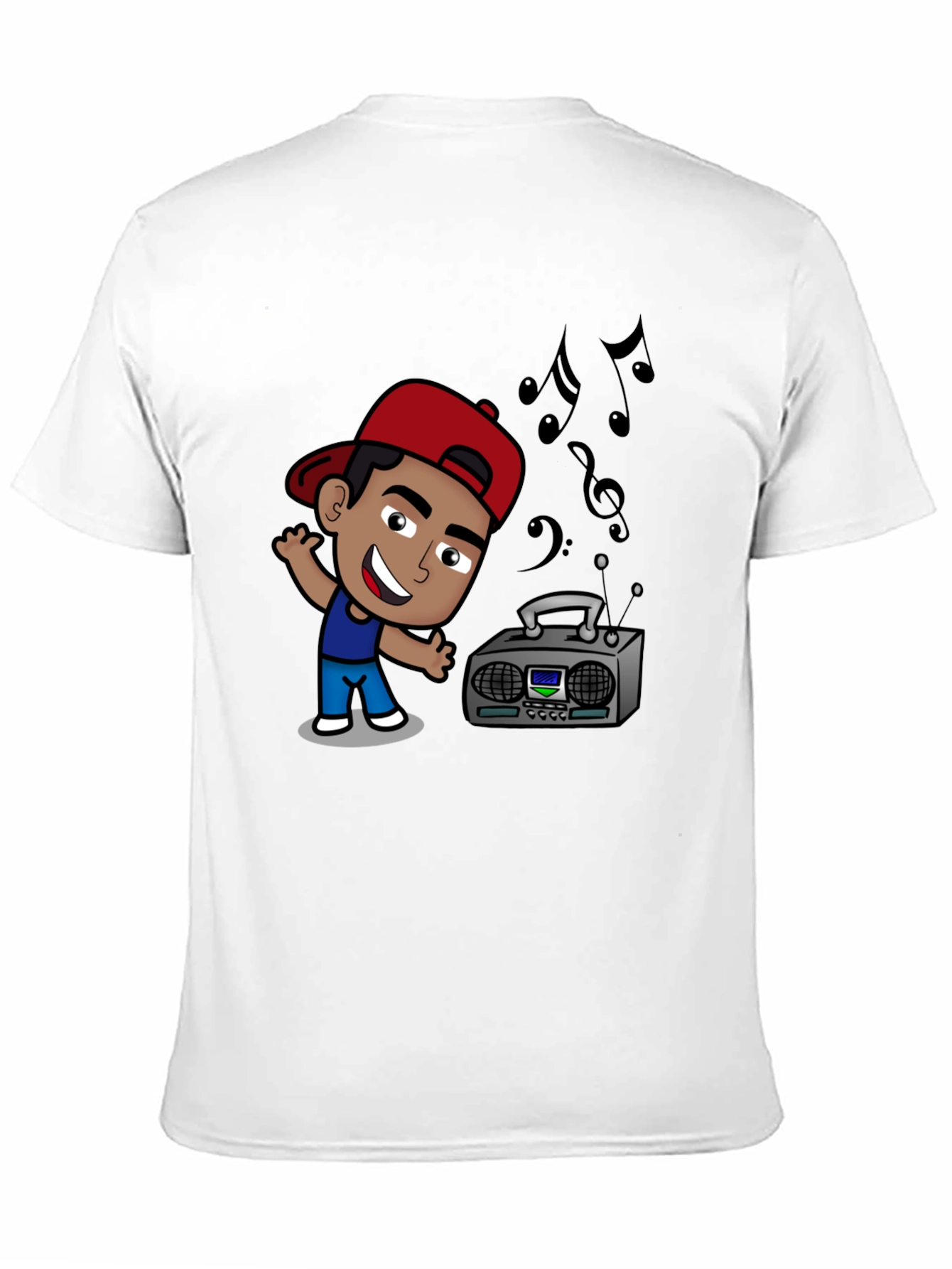 Cartoon DJ Black T-Shirt