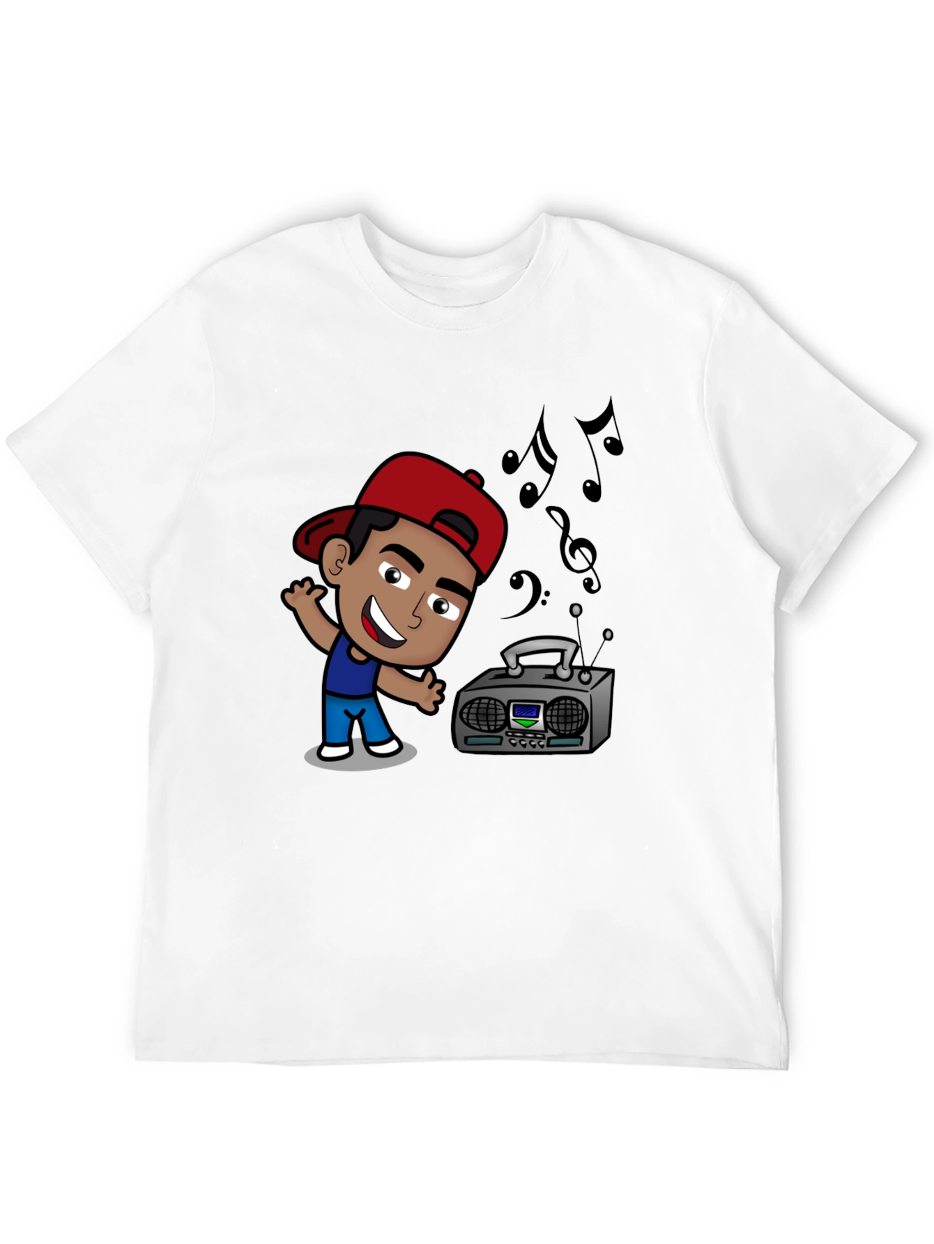 Cartoon DJ Black T-Shirt