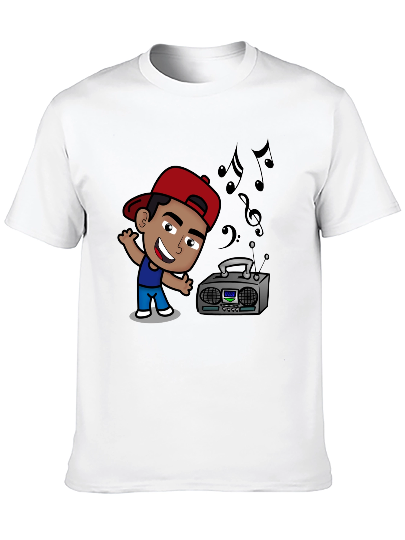 Cartoon DJ Black T-Shirt