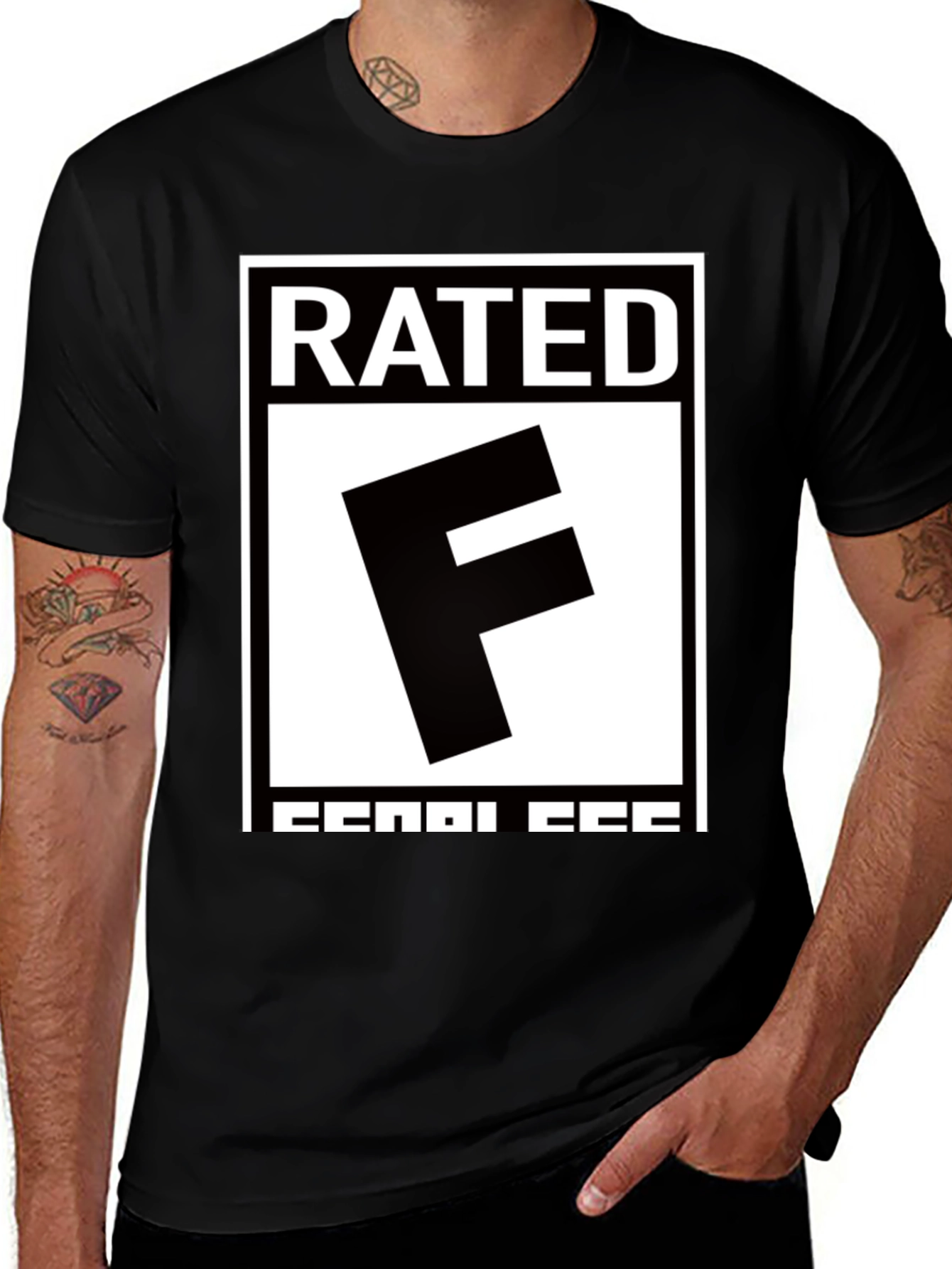 Rated F Funny Graphic Novelty Mens Black T-Shirt