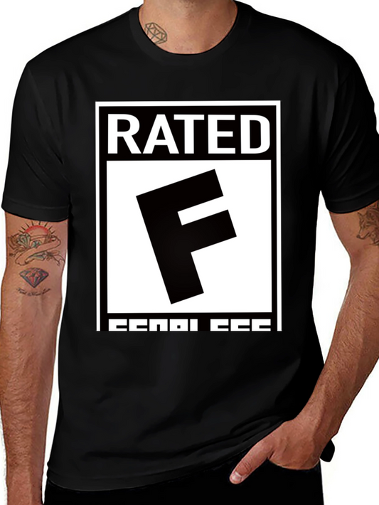 Rated F Funny Graphic Novelty Mens Black T-Shirt