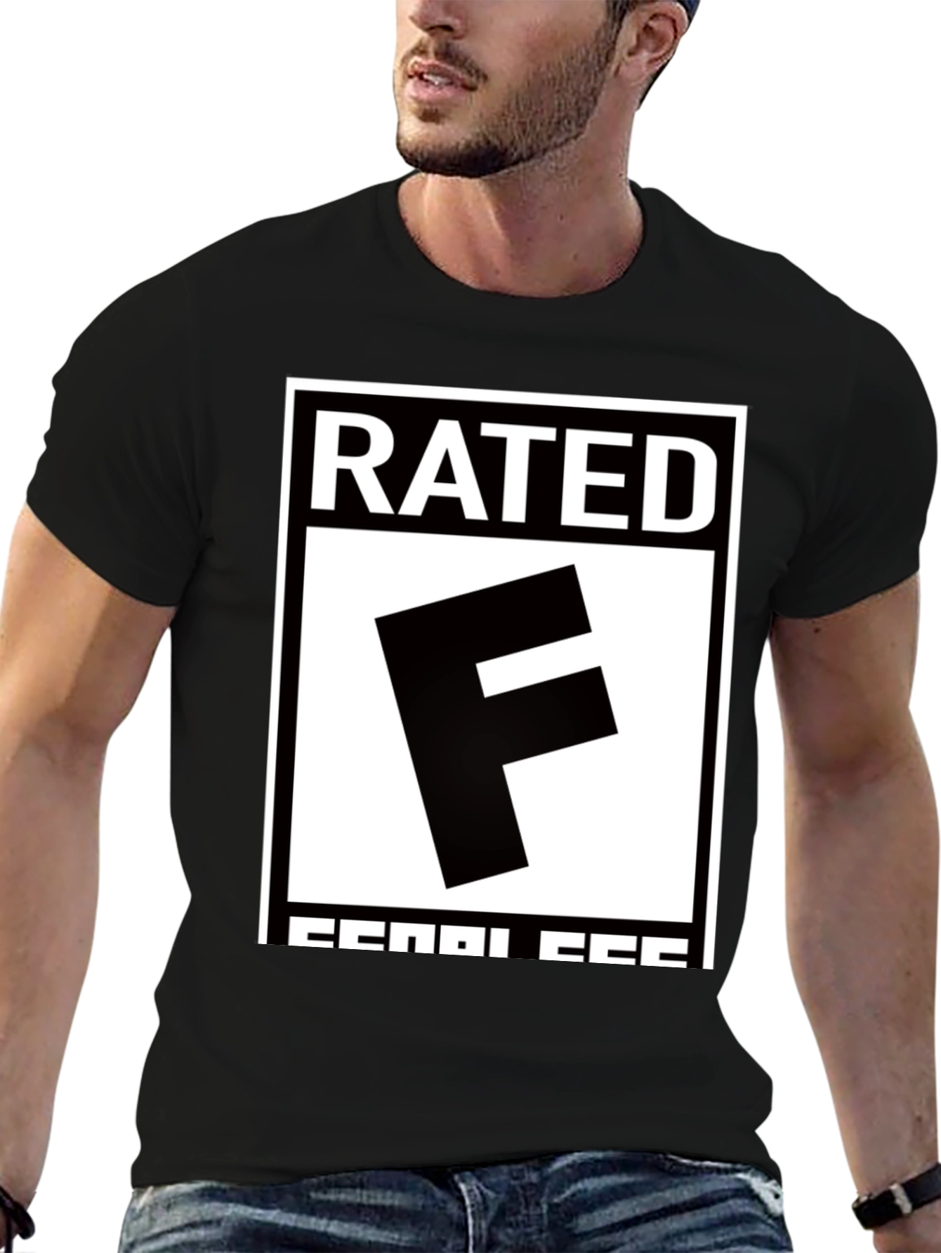 Rated F Funny Graphic Novelty Mens Black T-Shirt