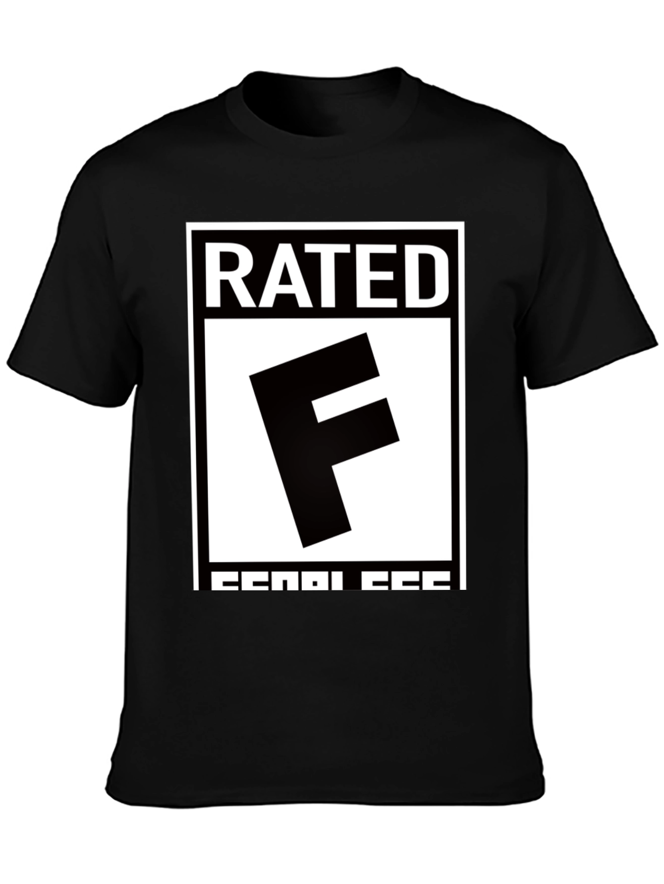 Rated F Funny Graphic Novelty Mens Black T-Shirt