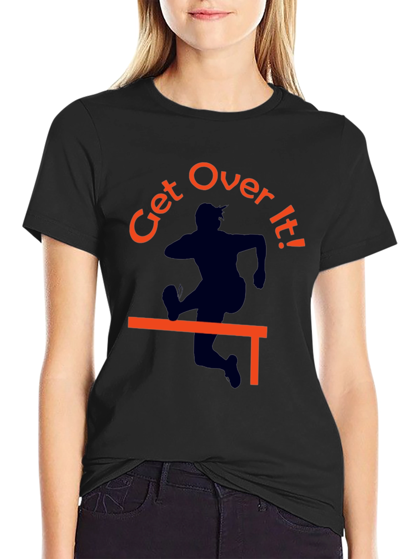 Get Over It! Graphic Tee - Black Cotton T-Shirt