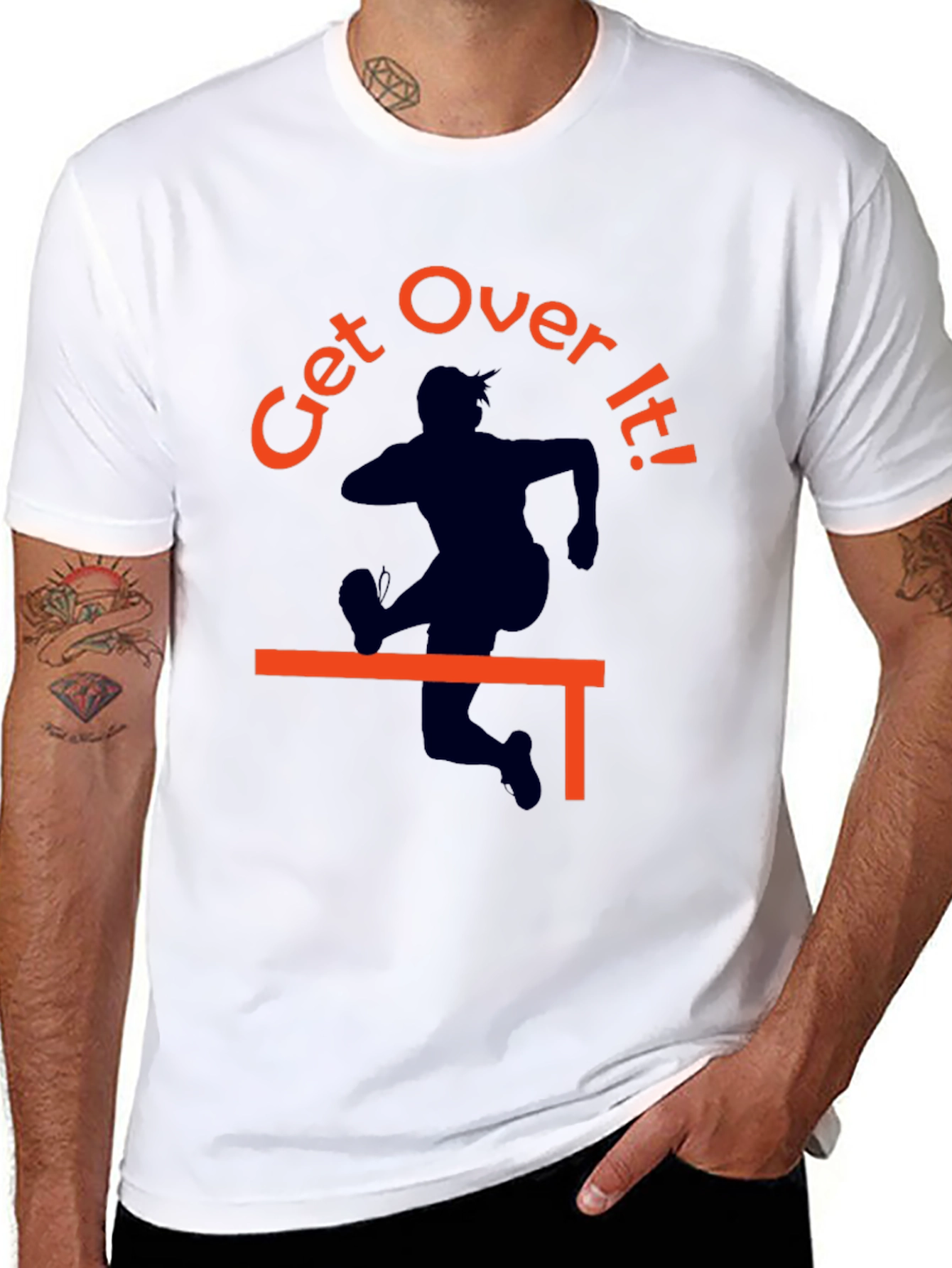 Get Over It! Graphic Tee - Black Cotton T-Shirt