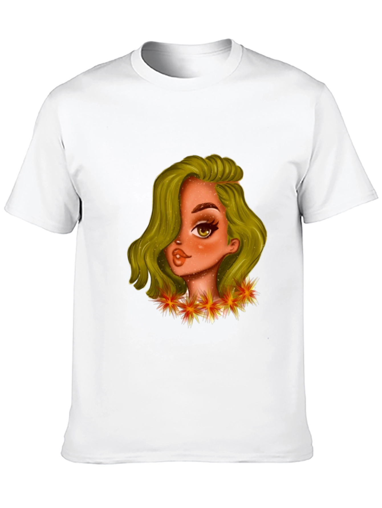 Black T-Shirt with Cartoon Girl Graphic
