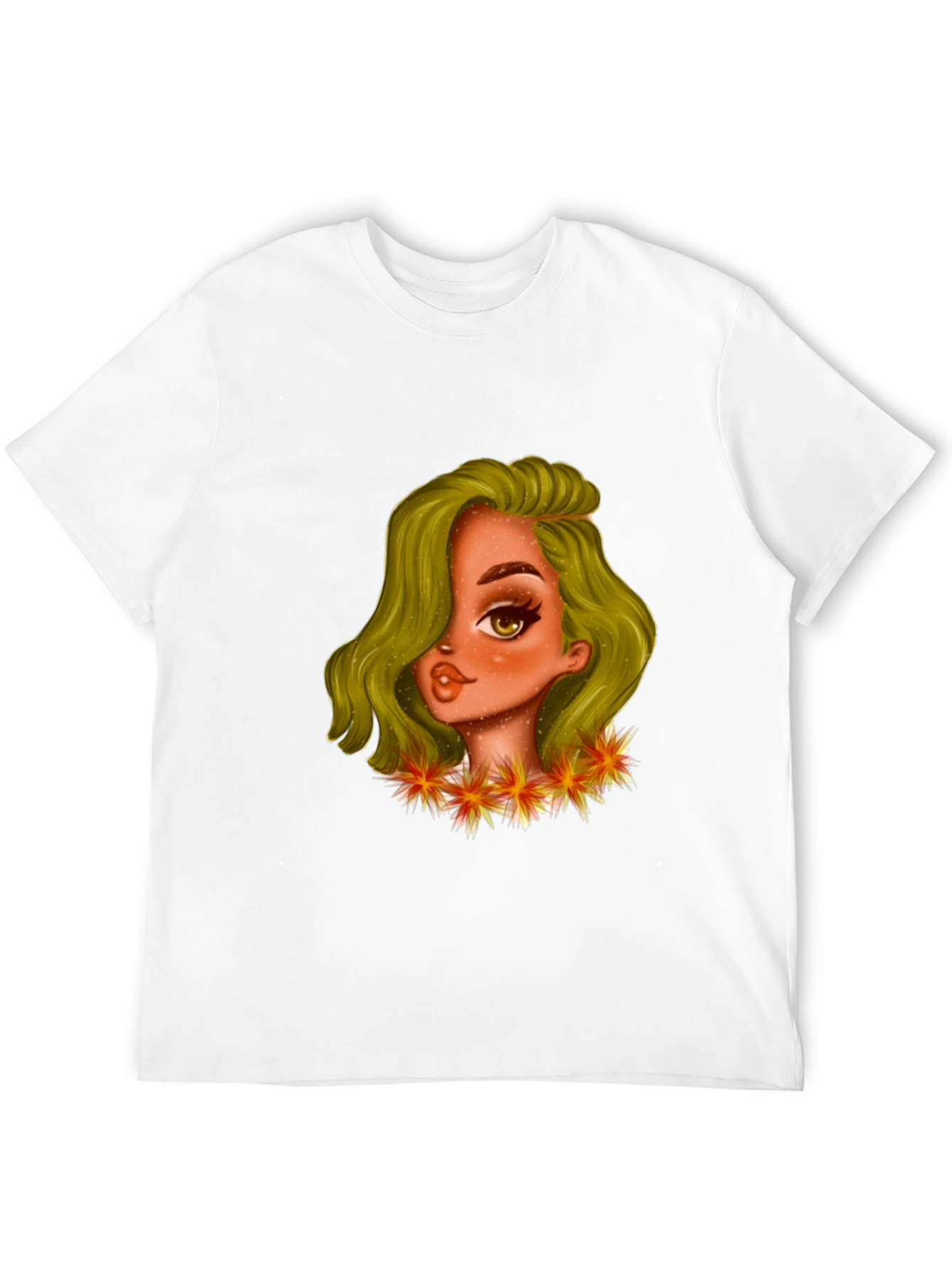 Black T-Shirt with Cartoon Girl Graphic