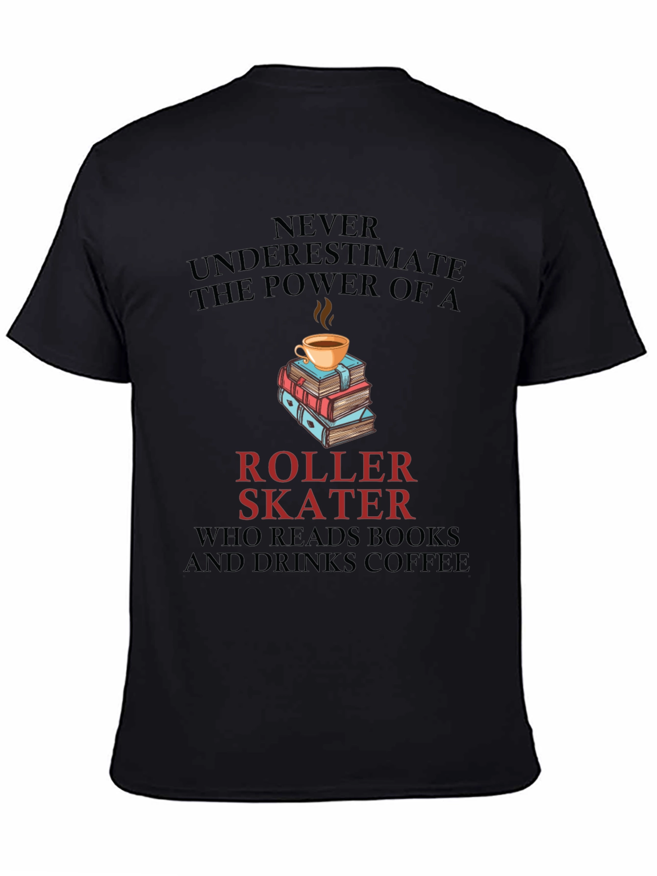 Roller Skater Books & Coffee T-Shirt