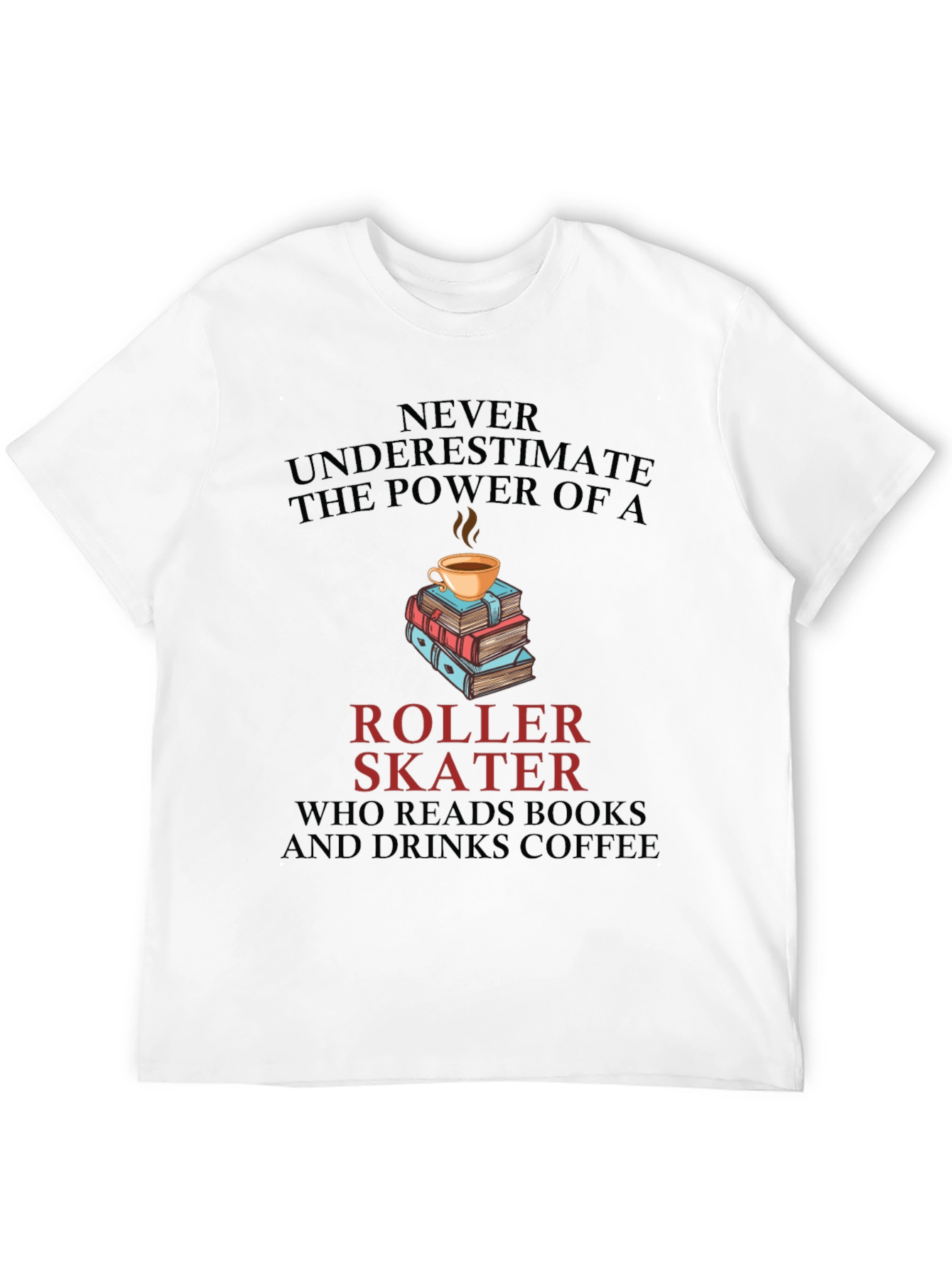Roller Skater Books & Coffee T-Shirt