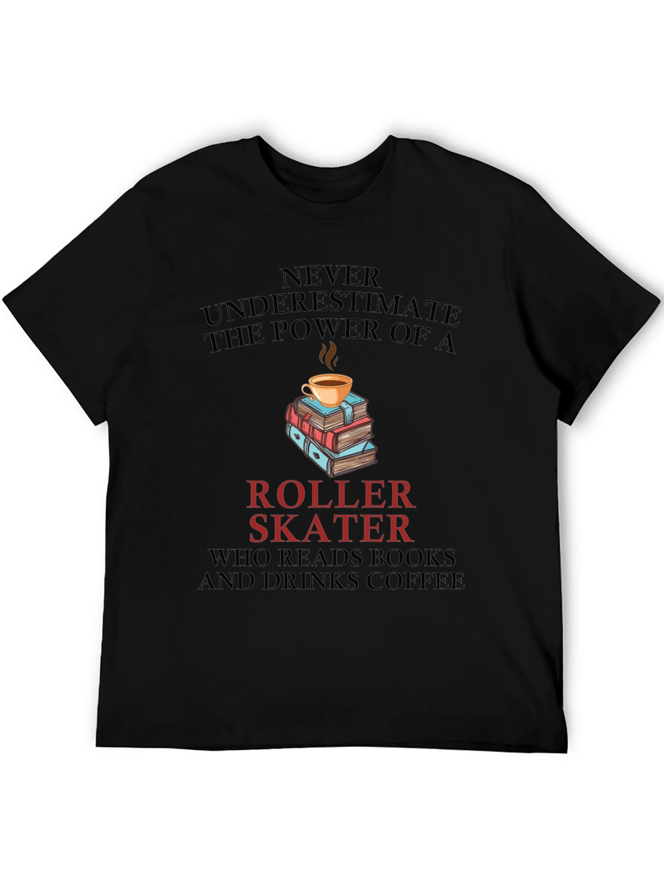 Roller Skater Books & Coffee T-Shirt