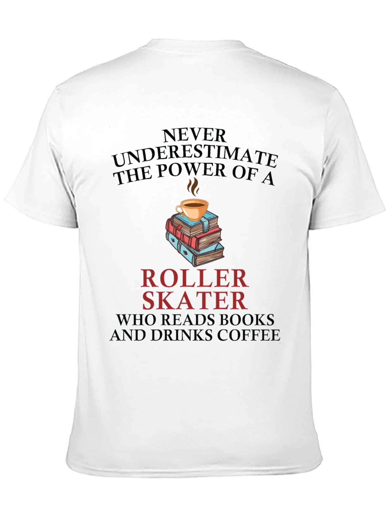 Roller Skater Books & Coffee T-Shirt