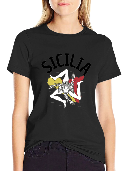 Sicilia T-Shirt Black Cotton Tee