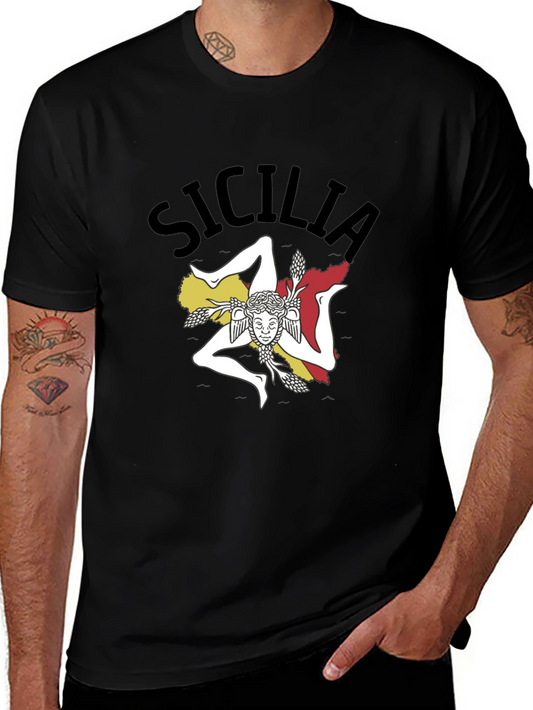 Sicilia T-Shirt Black Cotton Tee