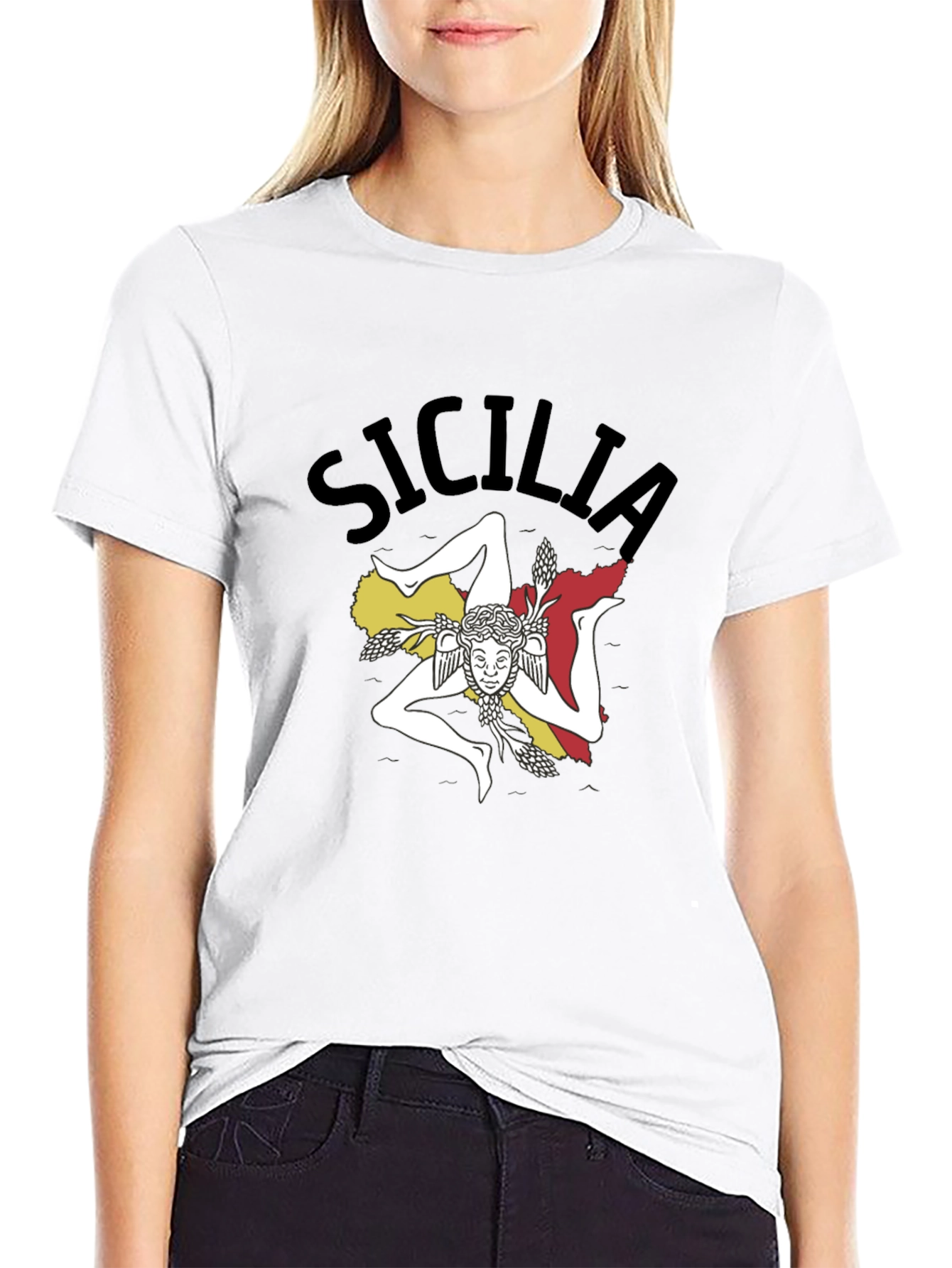 Sicilia T-Shirt Black Cotton Tee