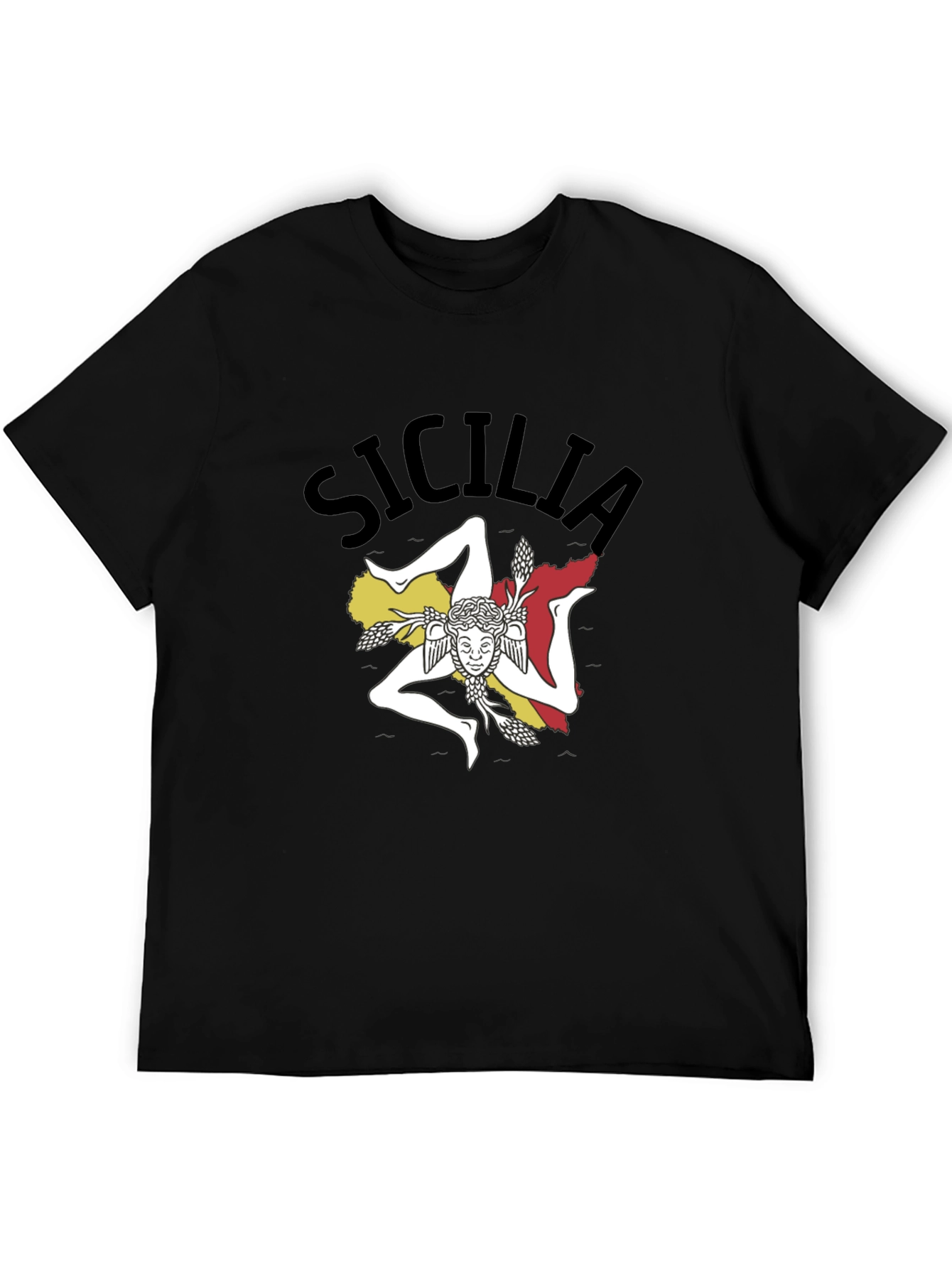 Sicilia T-Shirt Black Cotton Tee
