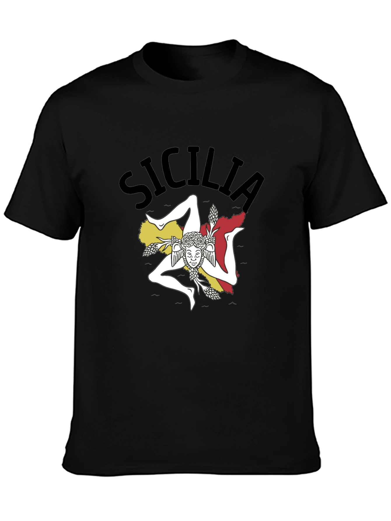 Sicilia T-Shirt Black Cotton Tee